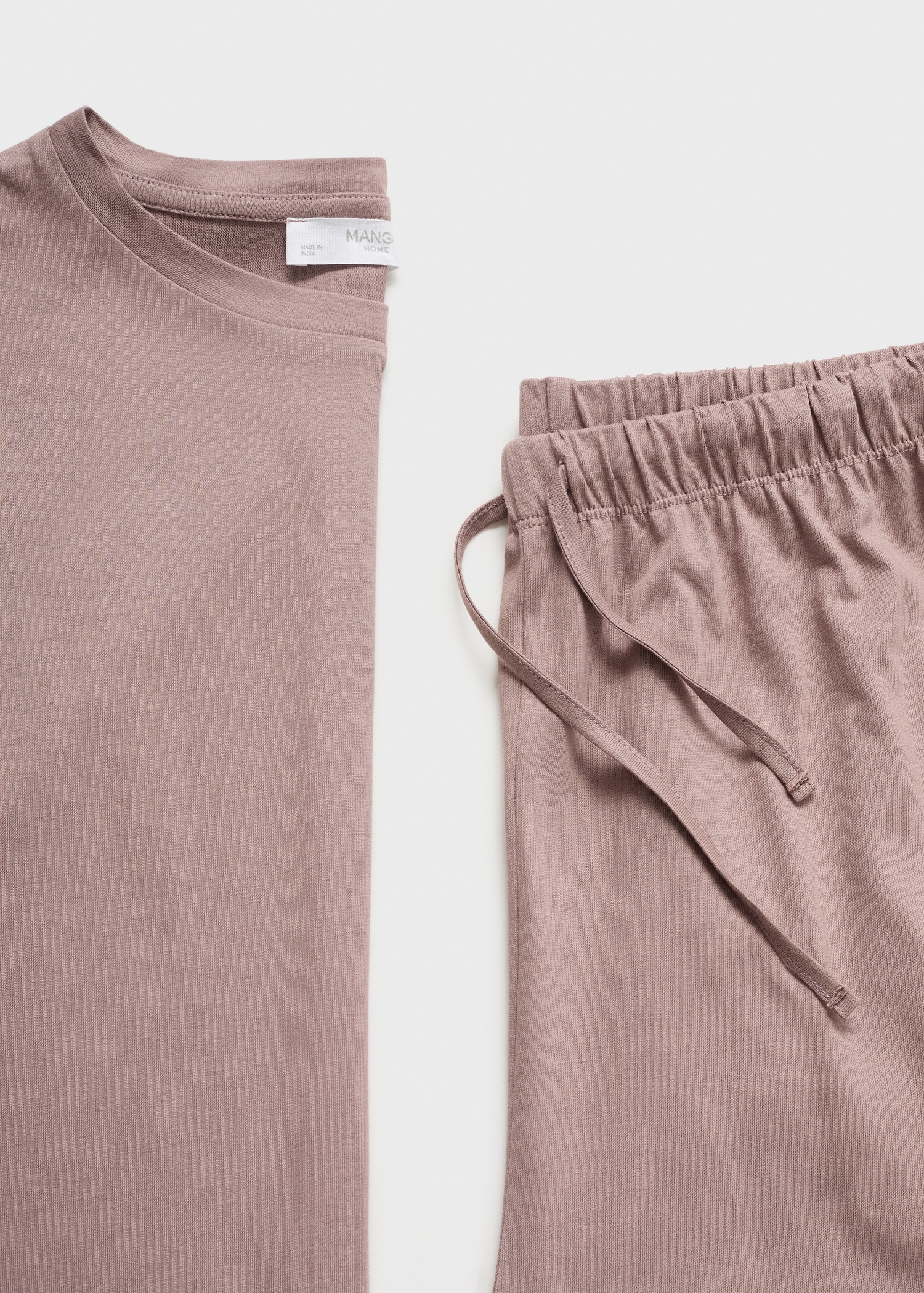 Two-piece plain cotton pajamas - Details of the article 0