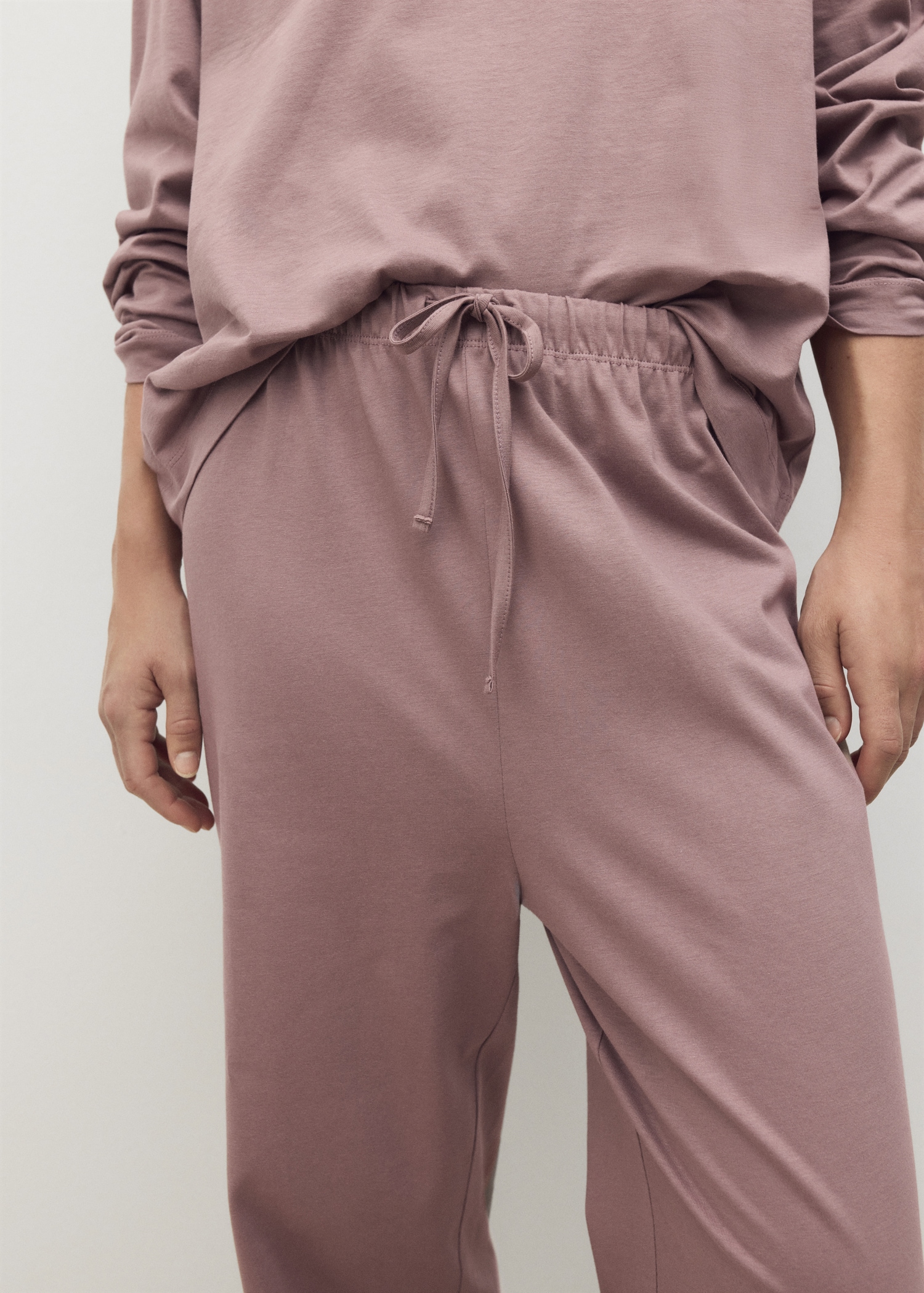 Two-piece plain cotton pajamas - Details of the article 6