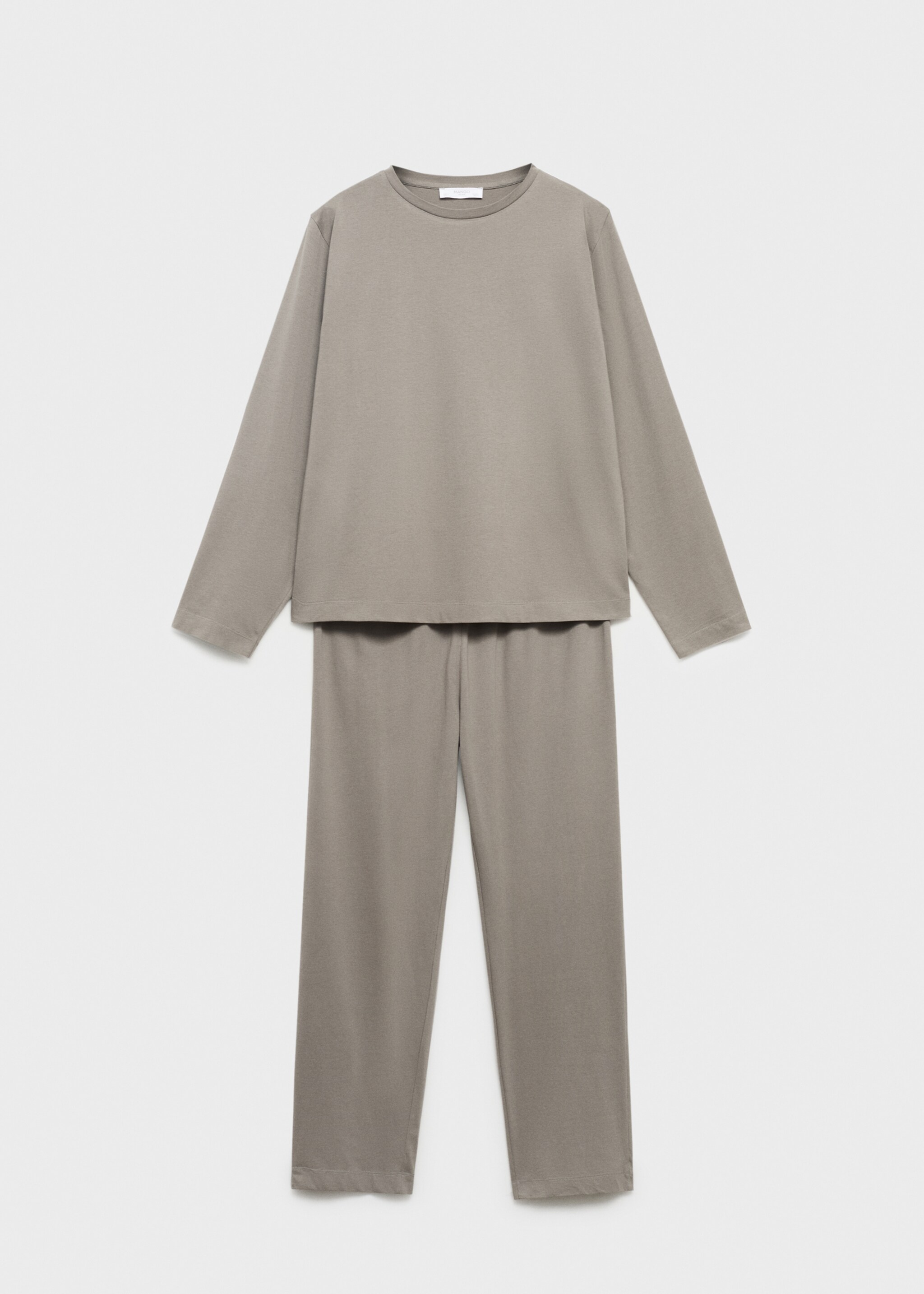 Two-piece plain cotton pajamas - Article without model