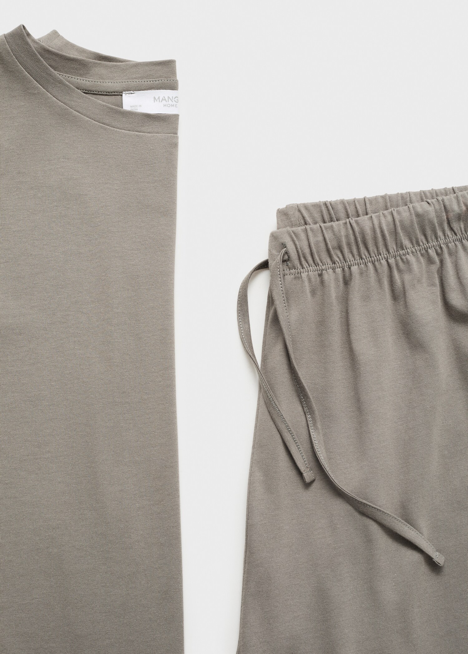 Two-piece plain cotton pajamas - Details of the article 0
