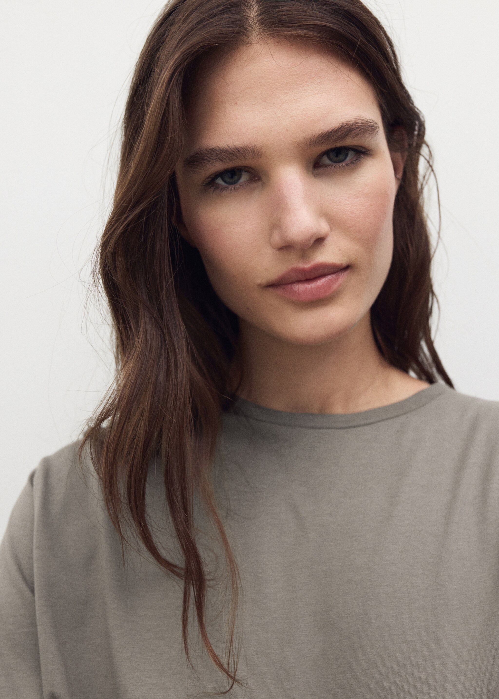 Two-piece plain cotton pajamas - Details of the article 1