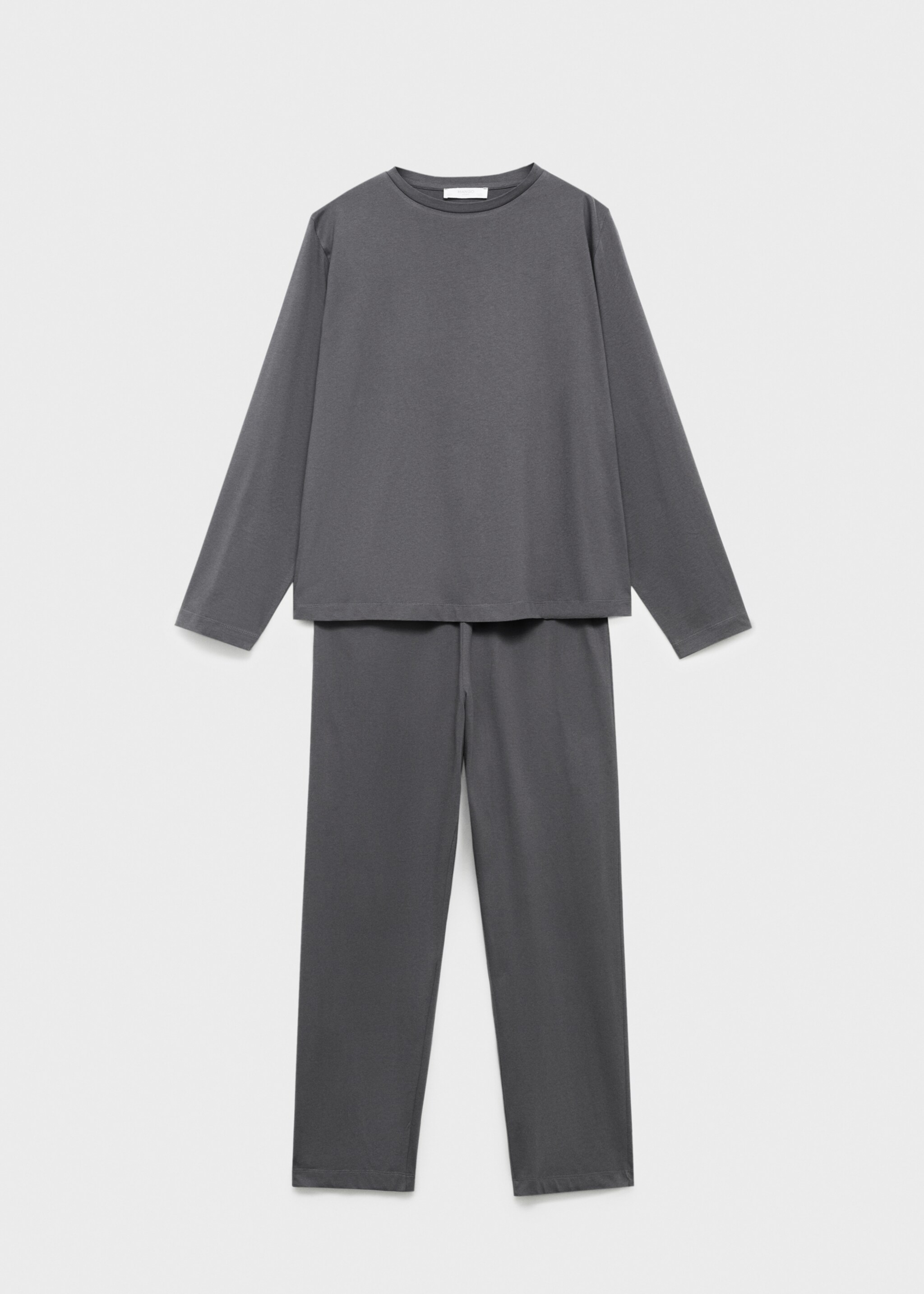 Two-piece plain cotton pajamas - Article without model