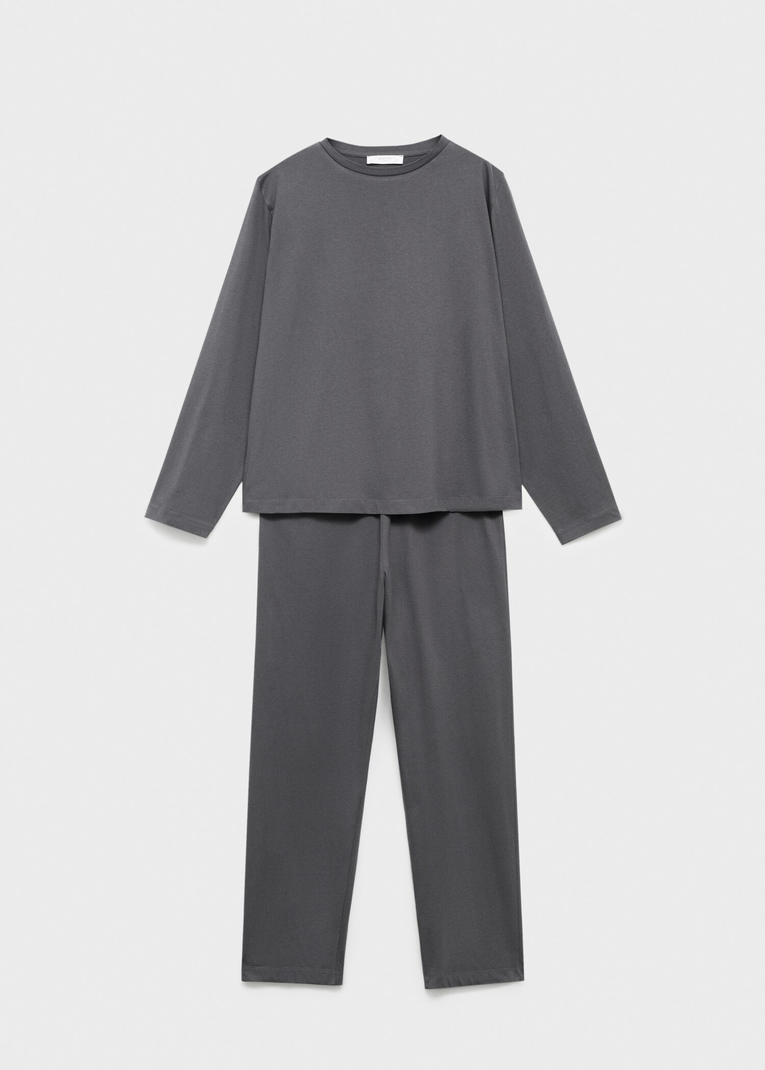 Two-piece plain cotton pajamas - Article without model