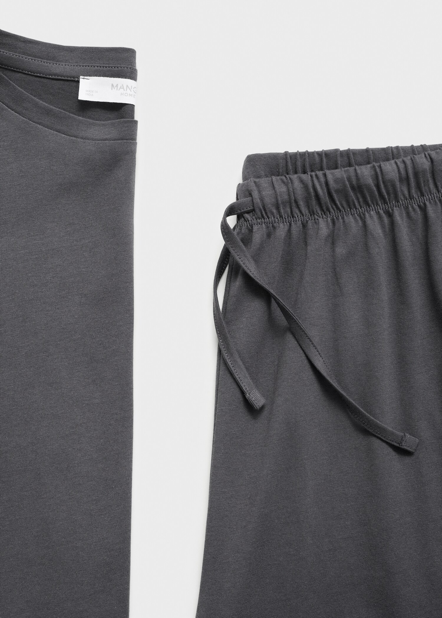 Two-piece plain cotton pajamas - Details of the article 0