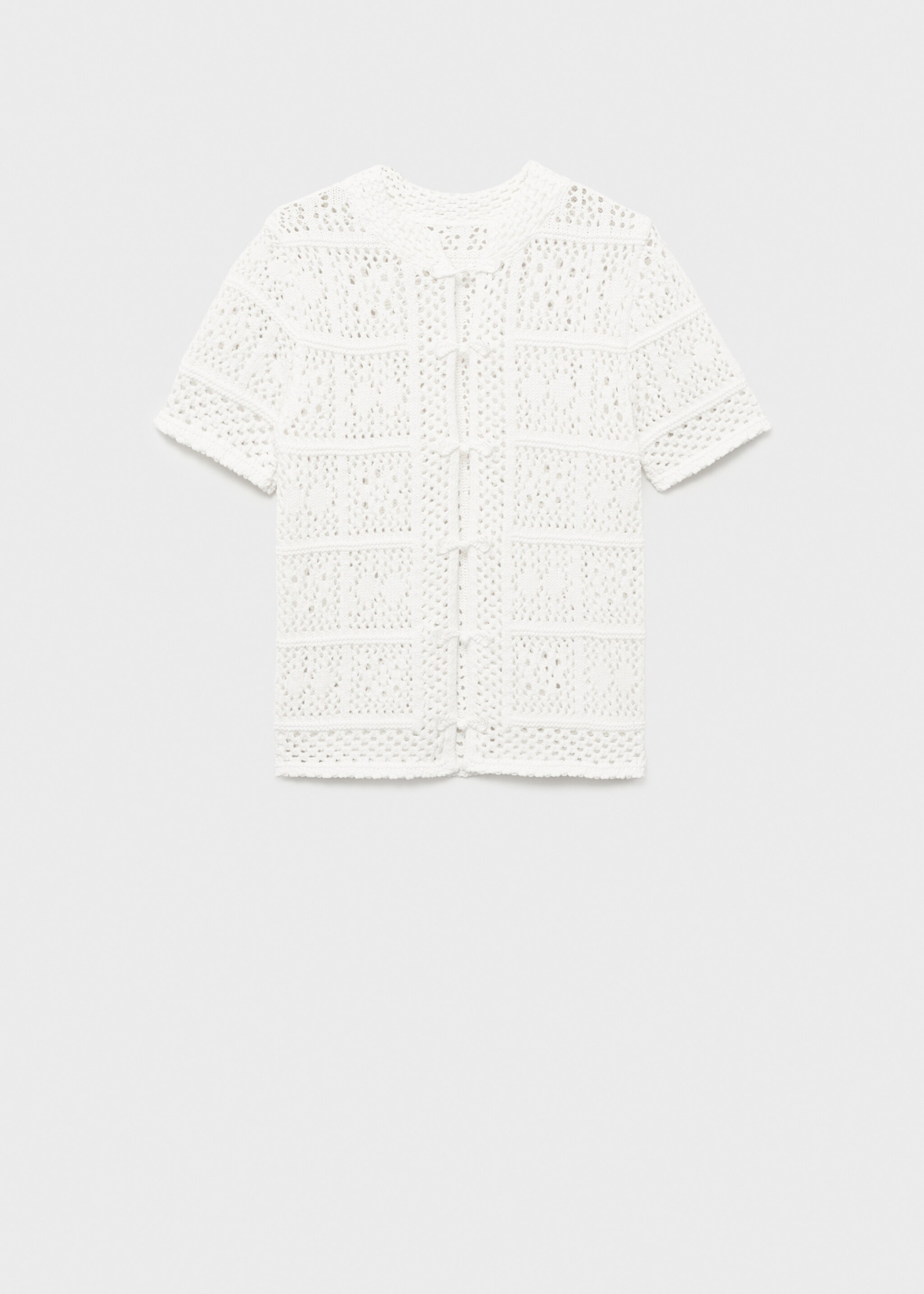 Short-sleeved crochet cardigan - Article without model