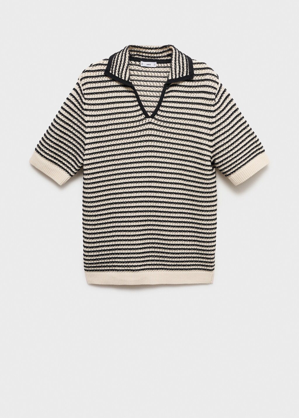 100% cotton polo shirt with striped structure - Men | MANGO USA