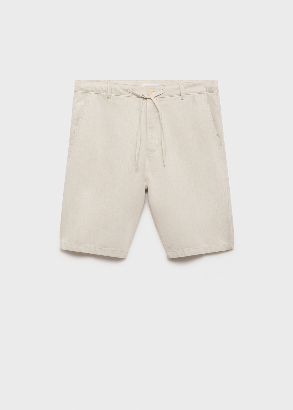 Linen-blend bermuda shorts with drawstring
