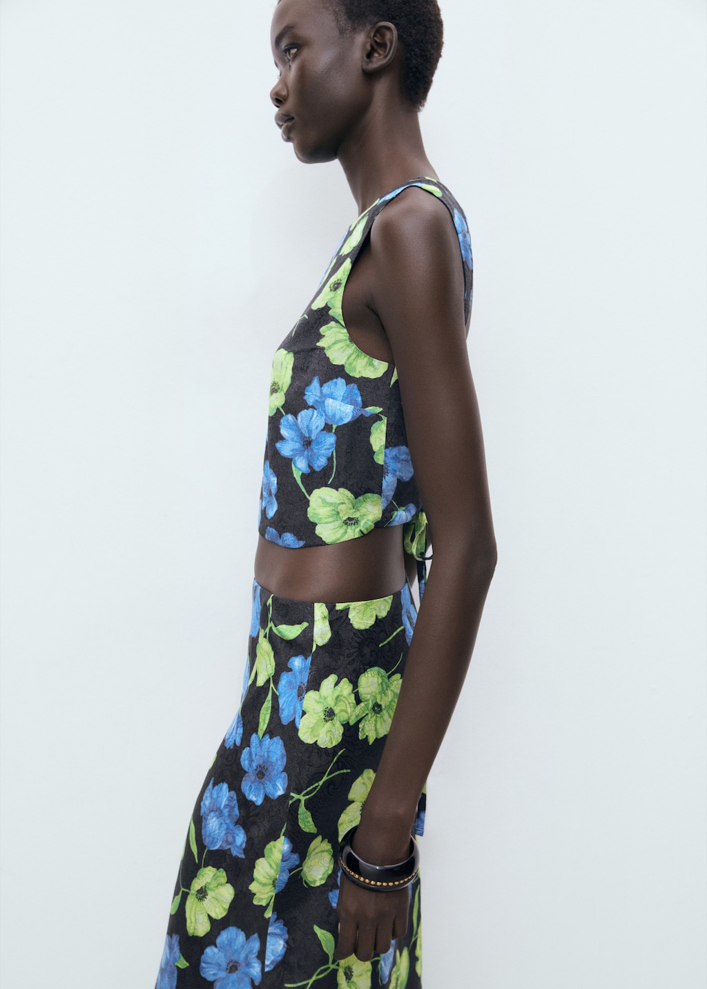 Mango Floral-print long skirt