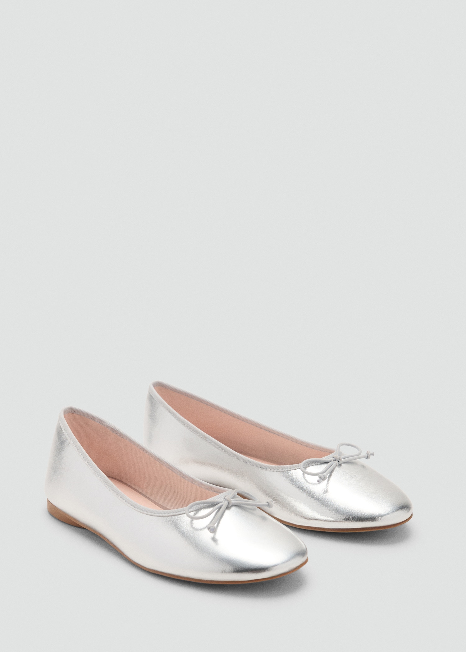 Metallic ballet flats with bow Kids MANGO Zimbabwe - Main Image