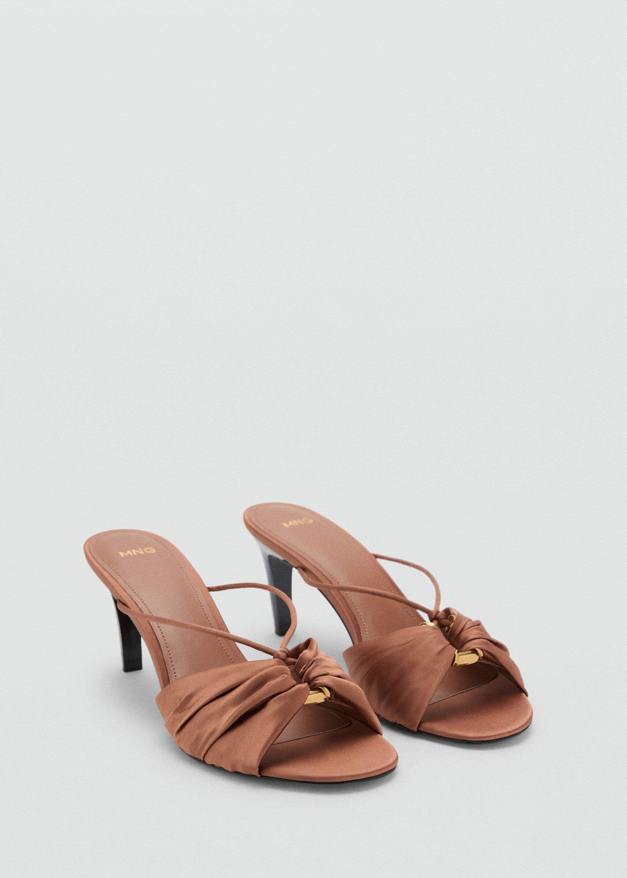 Satin high-heeled sandal - Medium plane