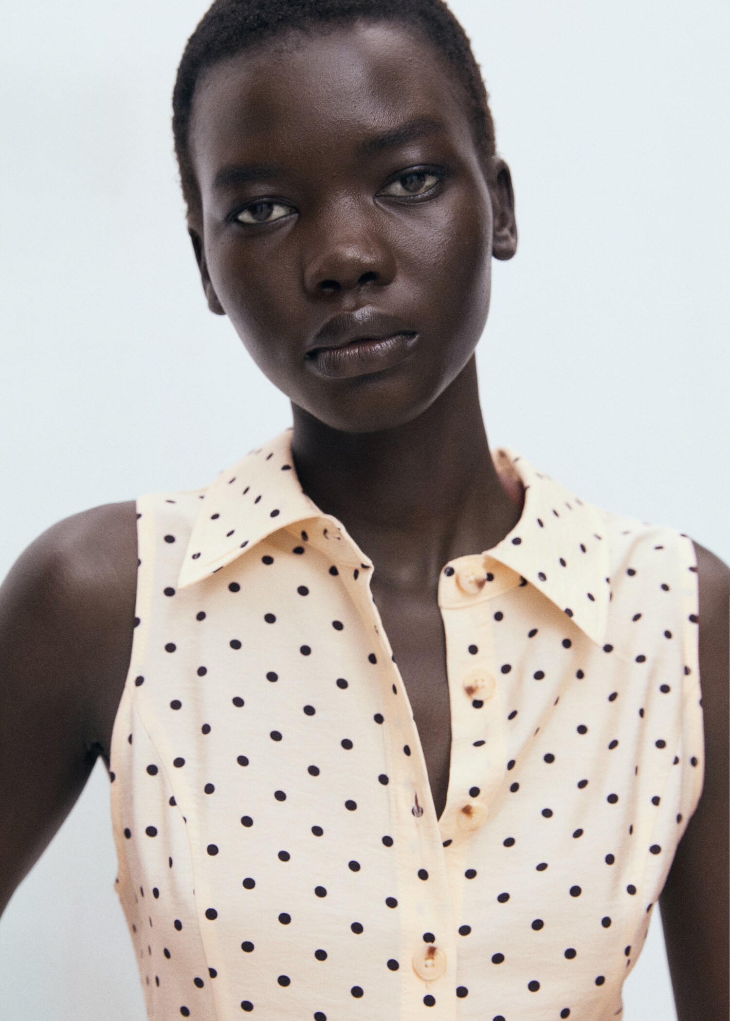 Polka dot shirt dress - Details of the article 1