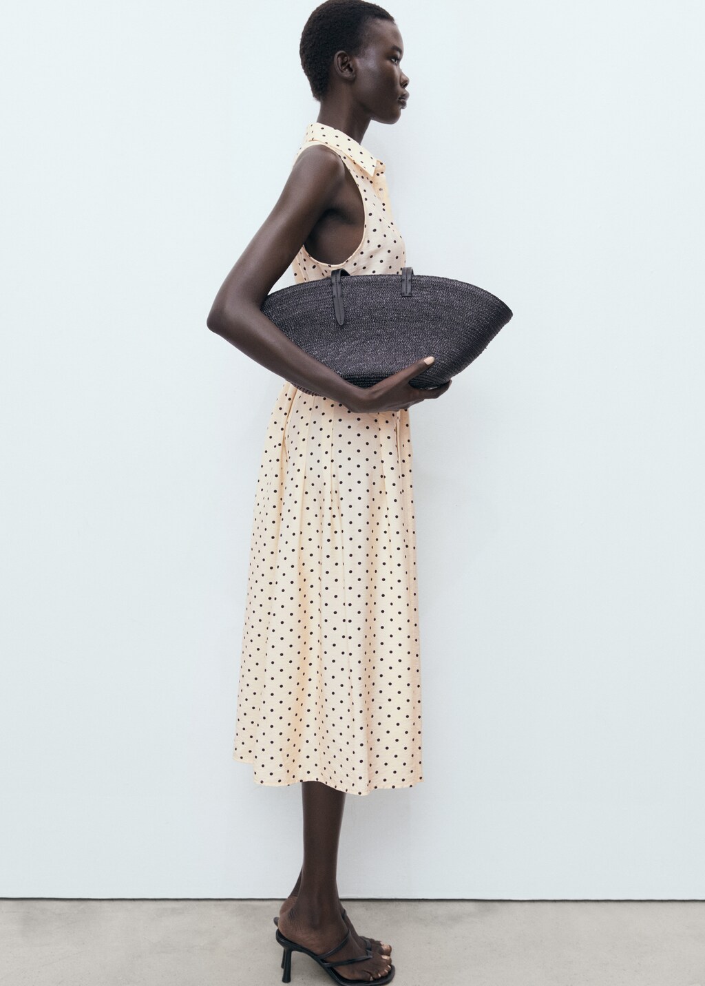 Mango Polka dot shirt dress