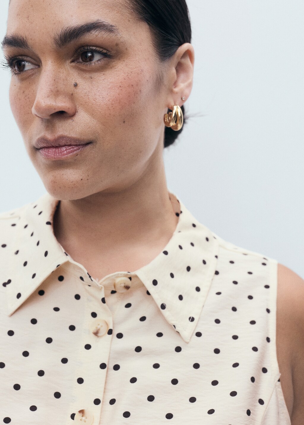 Mango Polka dot shirt dress