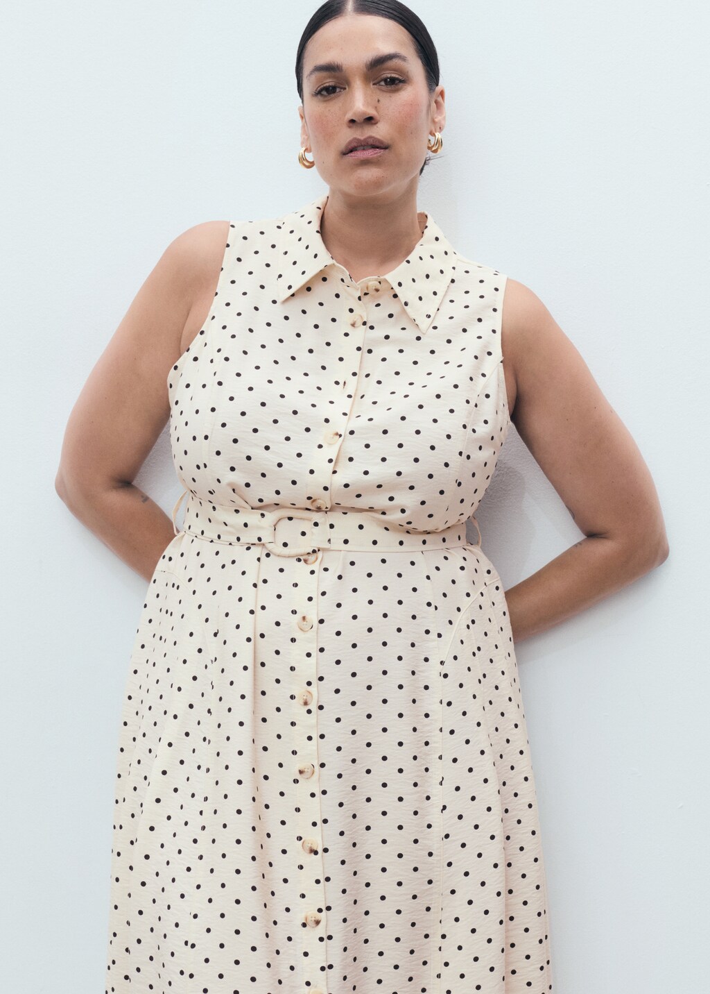 Mango Polka dot shirt dress