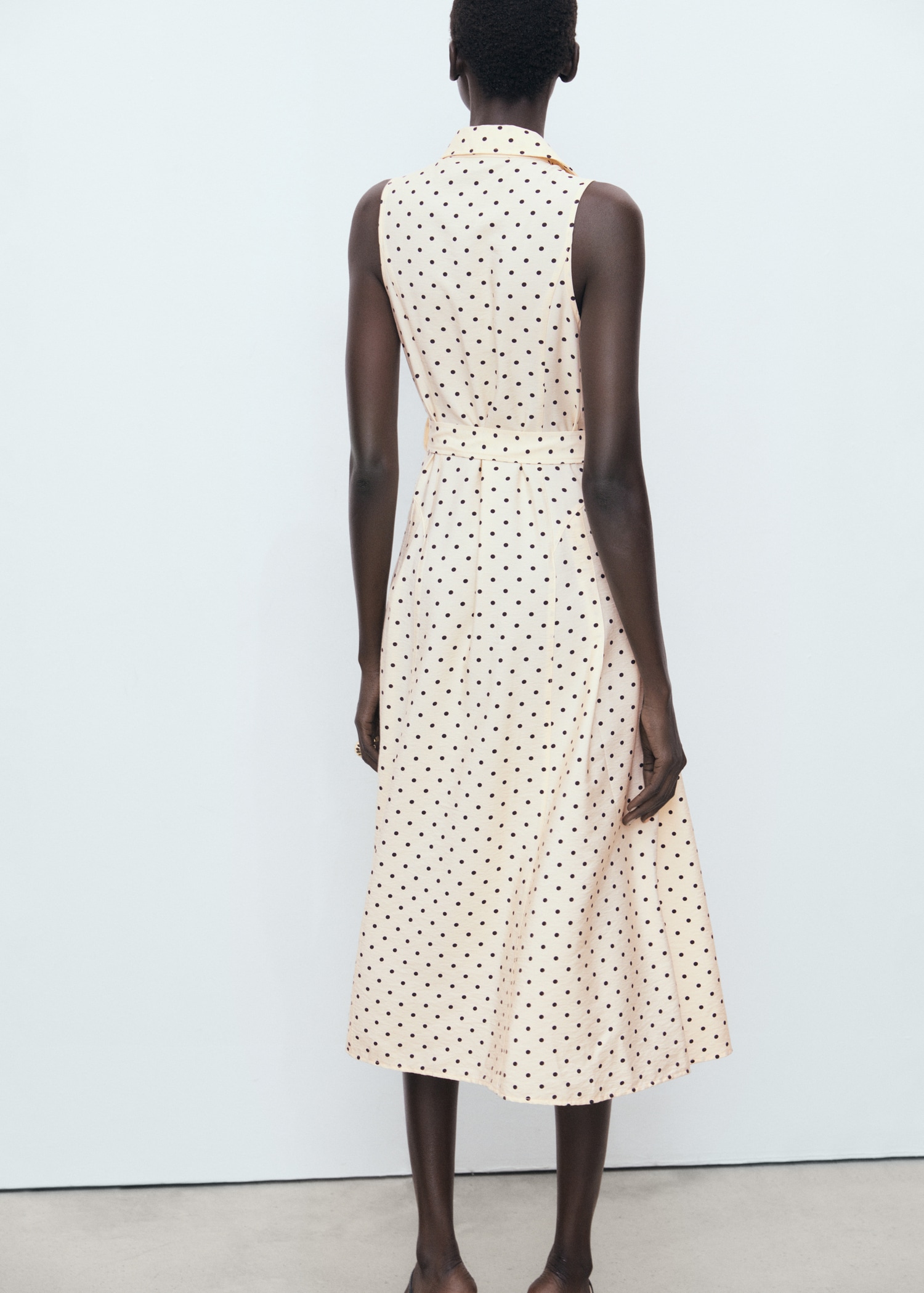 Polka dot shirt dress Women MANGO USA - Main Image