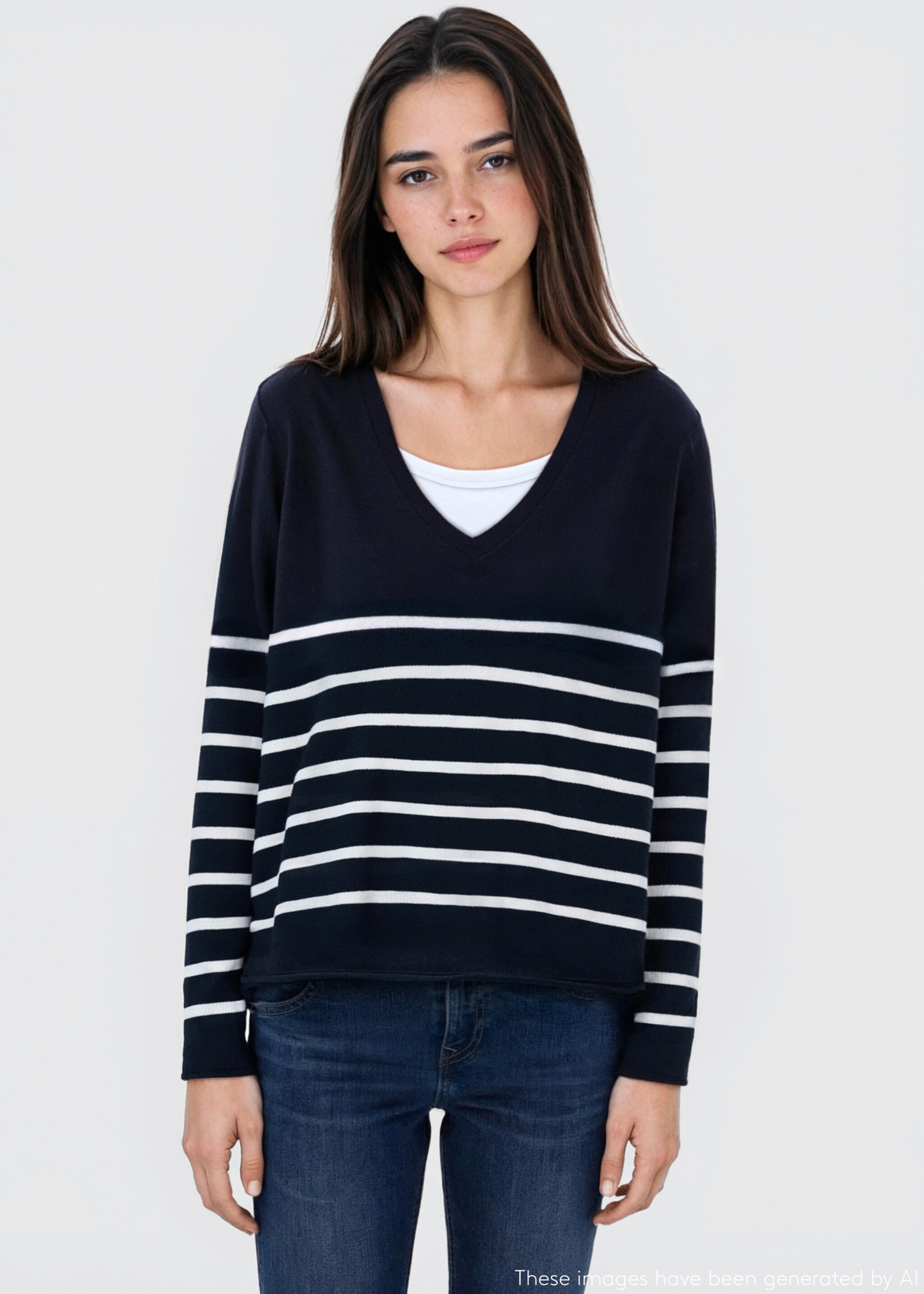 Knit striped sweater - Medium plane