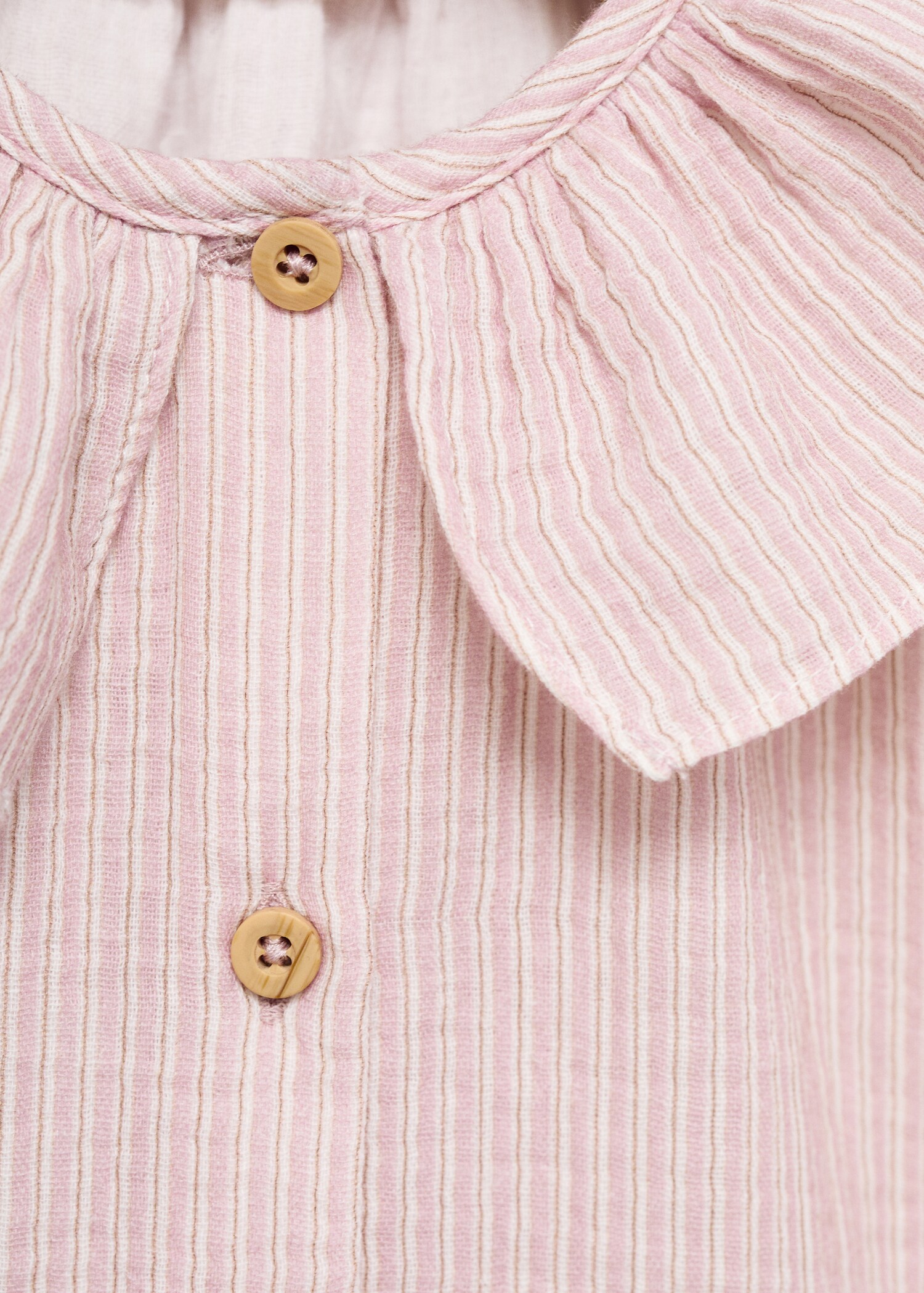 Striped babydoll neck blouse - Details of the article 0
