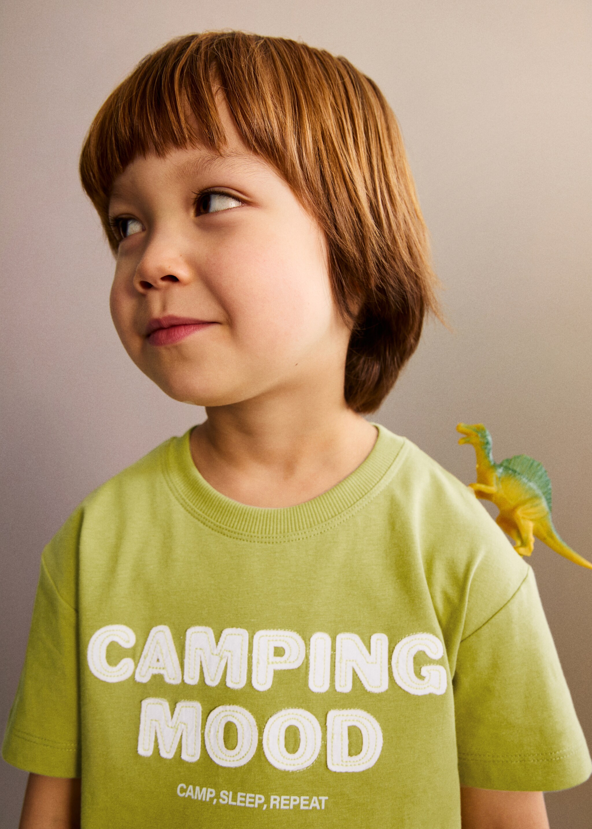 Short-sleeved printed t-shirt - Medium plane, Lime. Ref: 17033297-00.