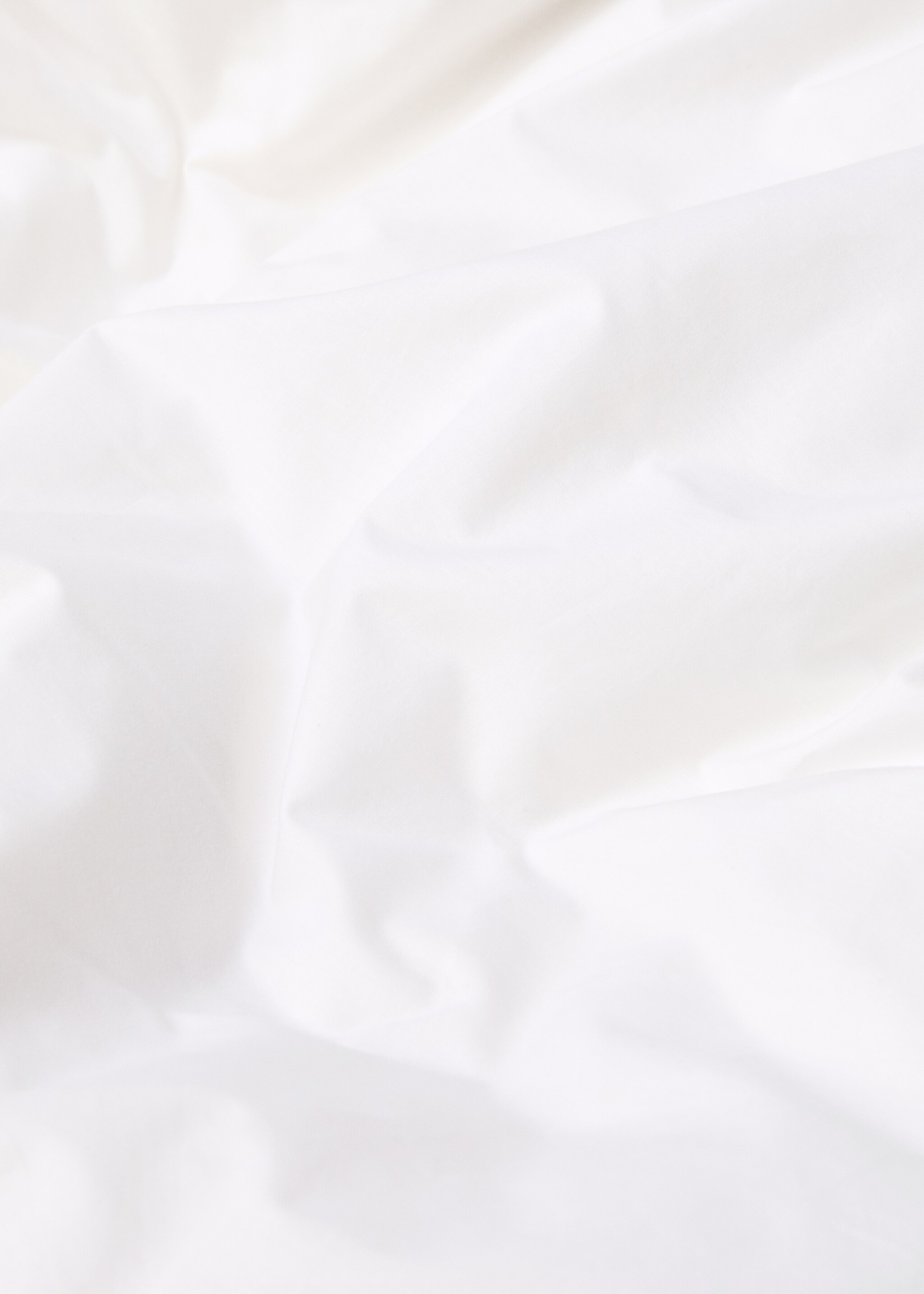 Percale cotton duvet cover with linen trim Queen bed - Details of the article 2, White. Ref: 17033308-00.