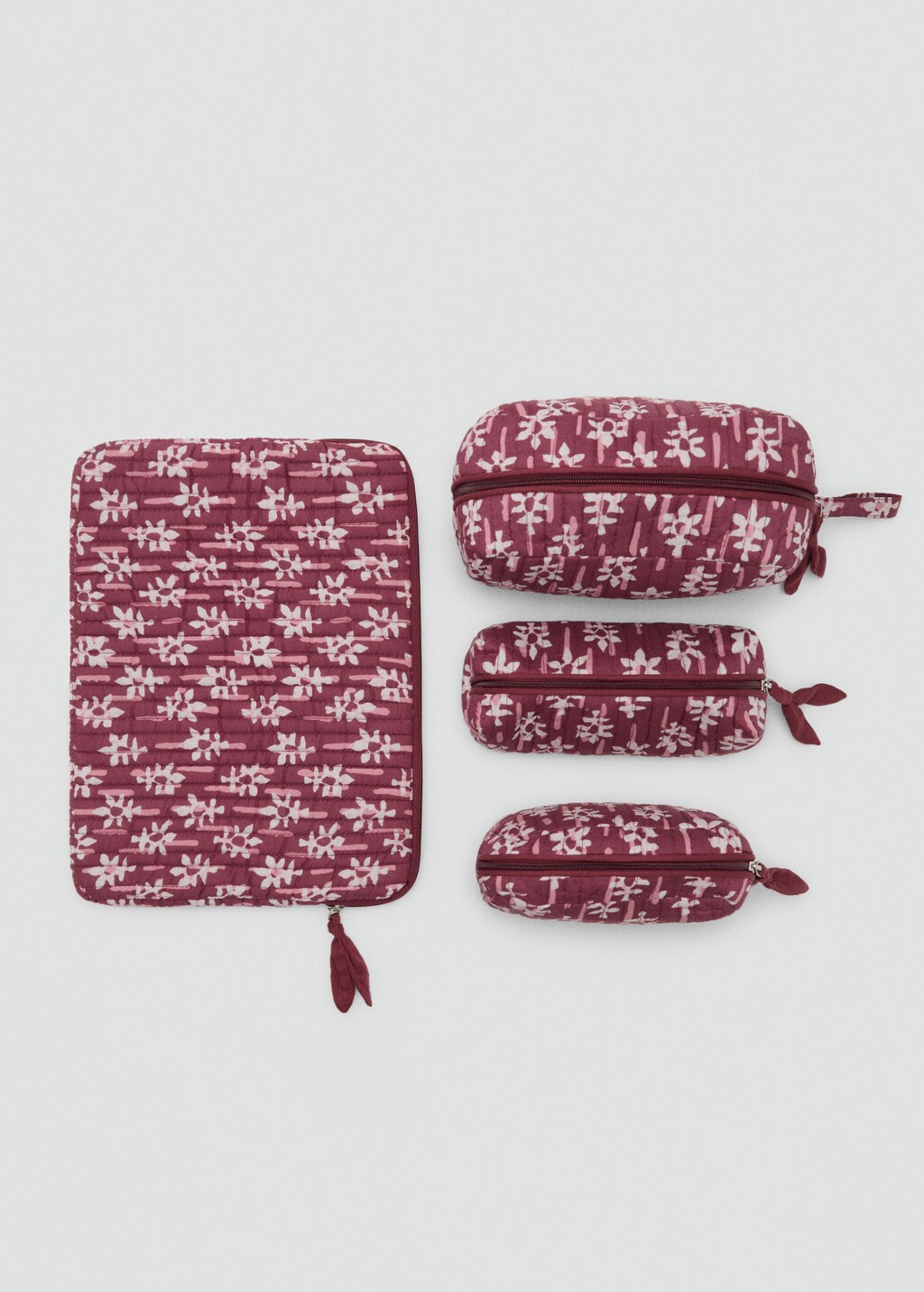 Floral-print cosmetic bag