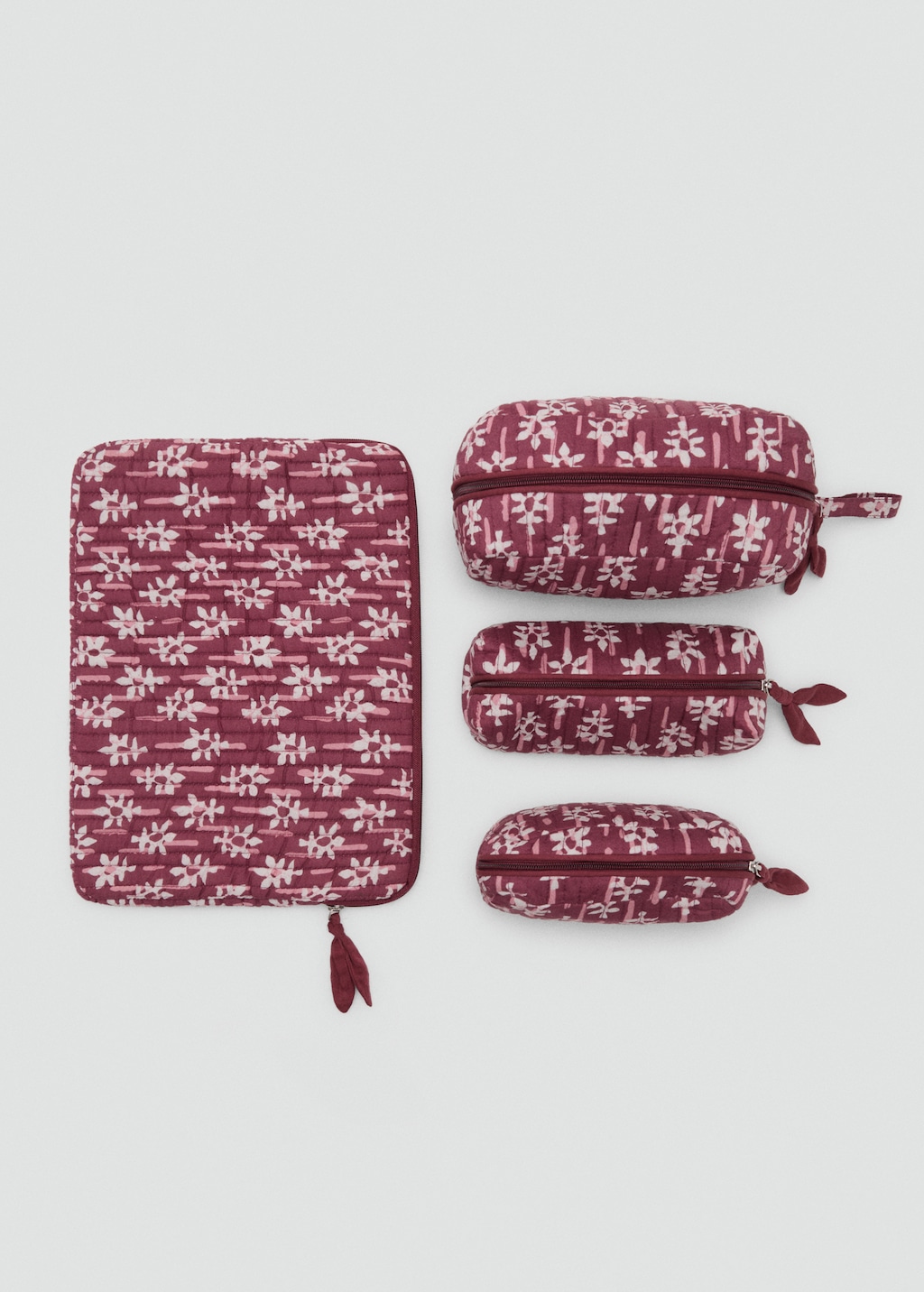 Floral-print cosmetic bag