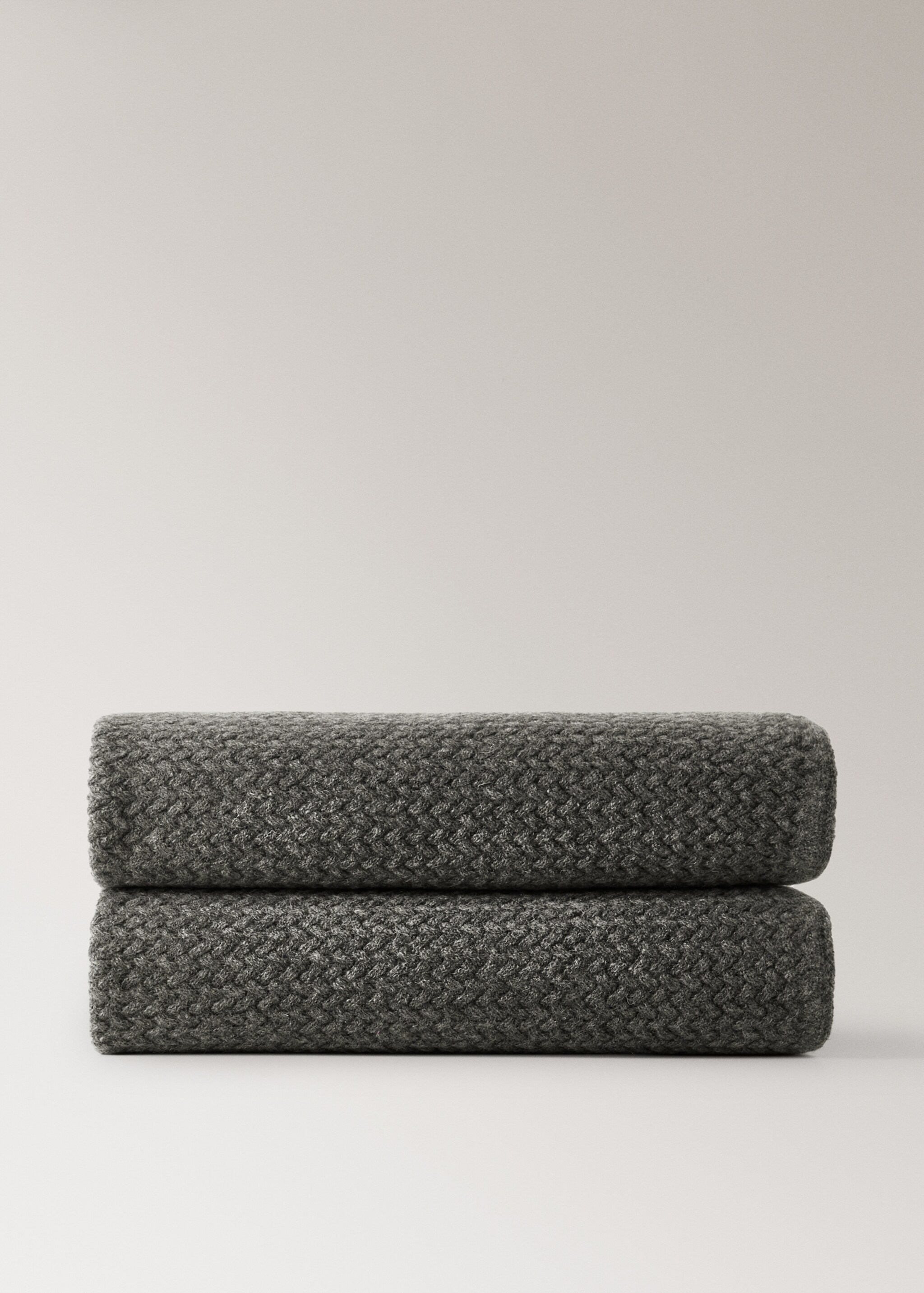 Children's cashmere wool knitted blanket - Article without model, Dark Grey. Ref: 17033321-00.