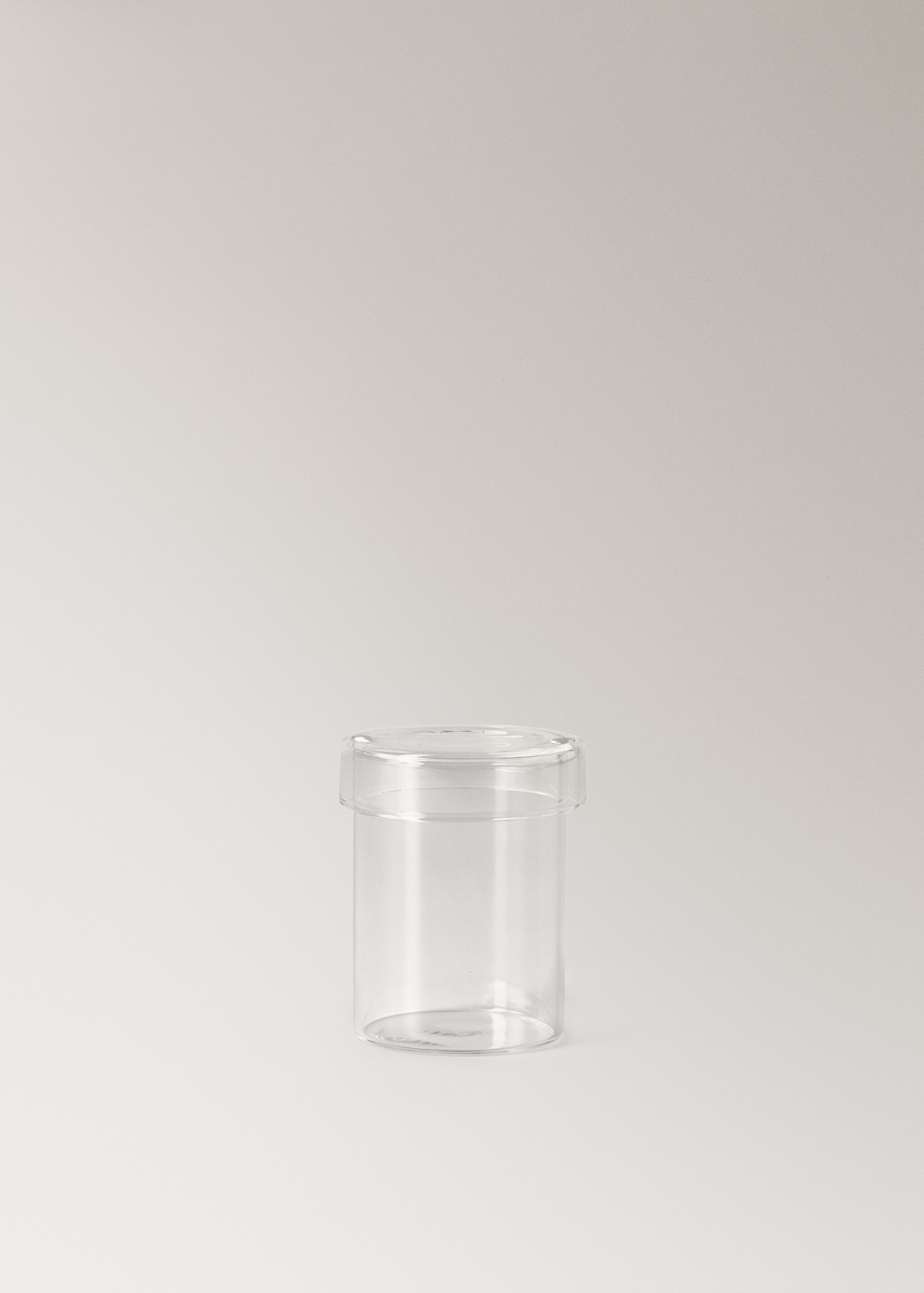 Bocal de salle de bain en borosilicate avec couvercle taille S - Article sans modèle, Gris glacé. Ref: 17033798-00.