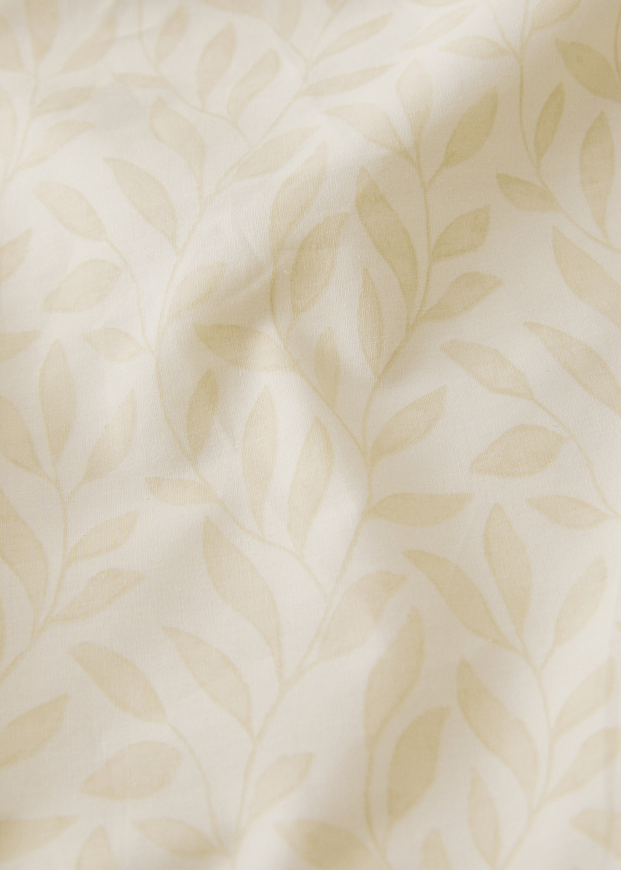 Percale cotton duvet cover with leaf print for 150/160 cm bed - Details of the article 3, Vanilla. Ref: 17033816-00.