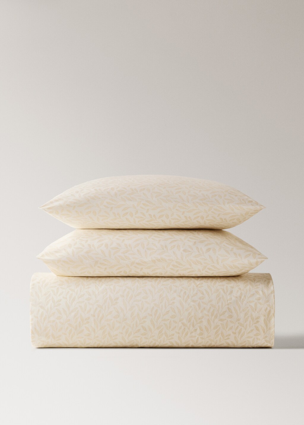 Percale cotton duvet cover with leaf print for / cm bed