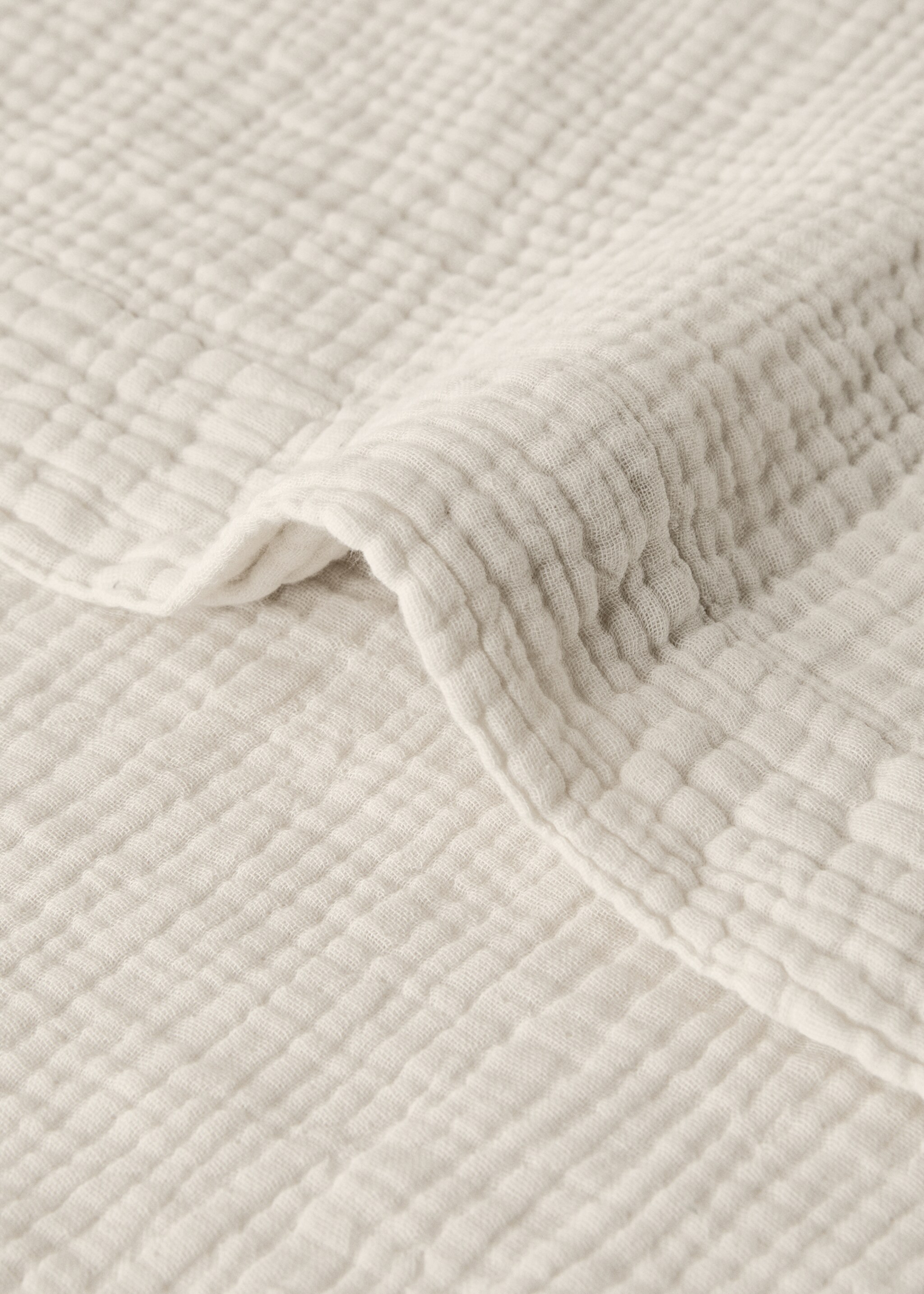 Cotton gauze pillowcase, 45x110 cm - Details of the article 1, Ivory White. Ref: 17033822-00.