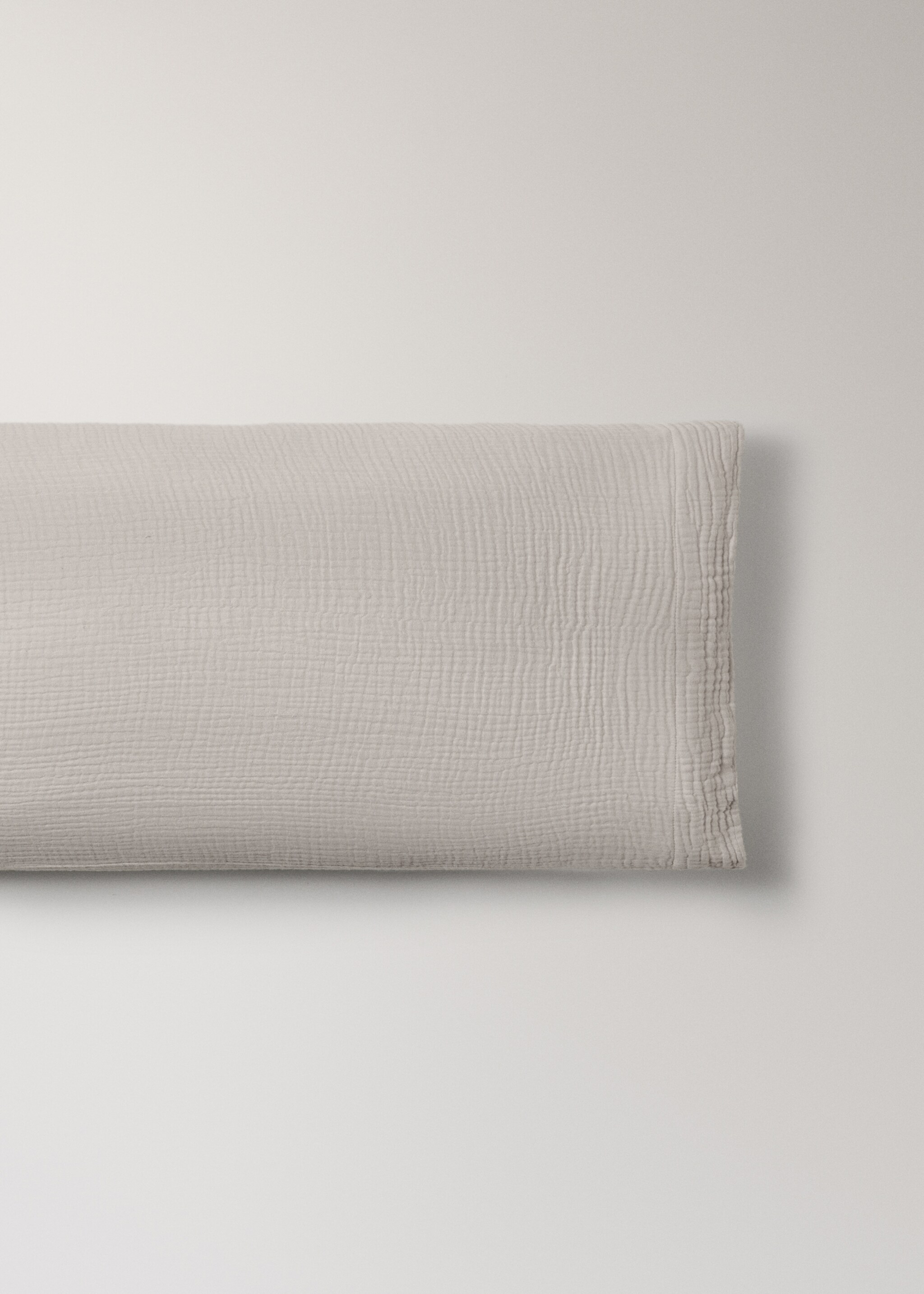 Cotton gauze pillowcase, 45x110 cm - Article without model, Grey. Ref: 17033822-00.