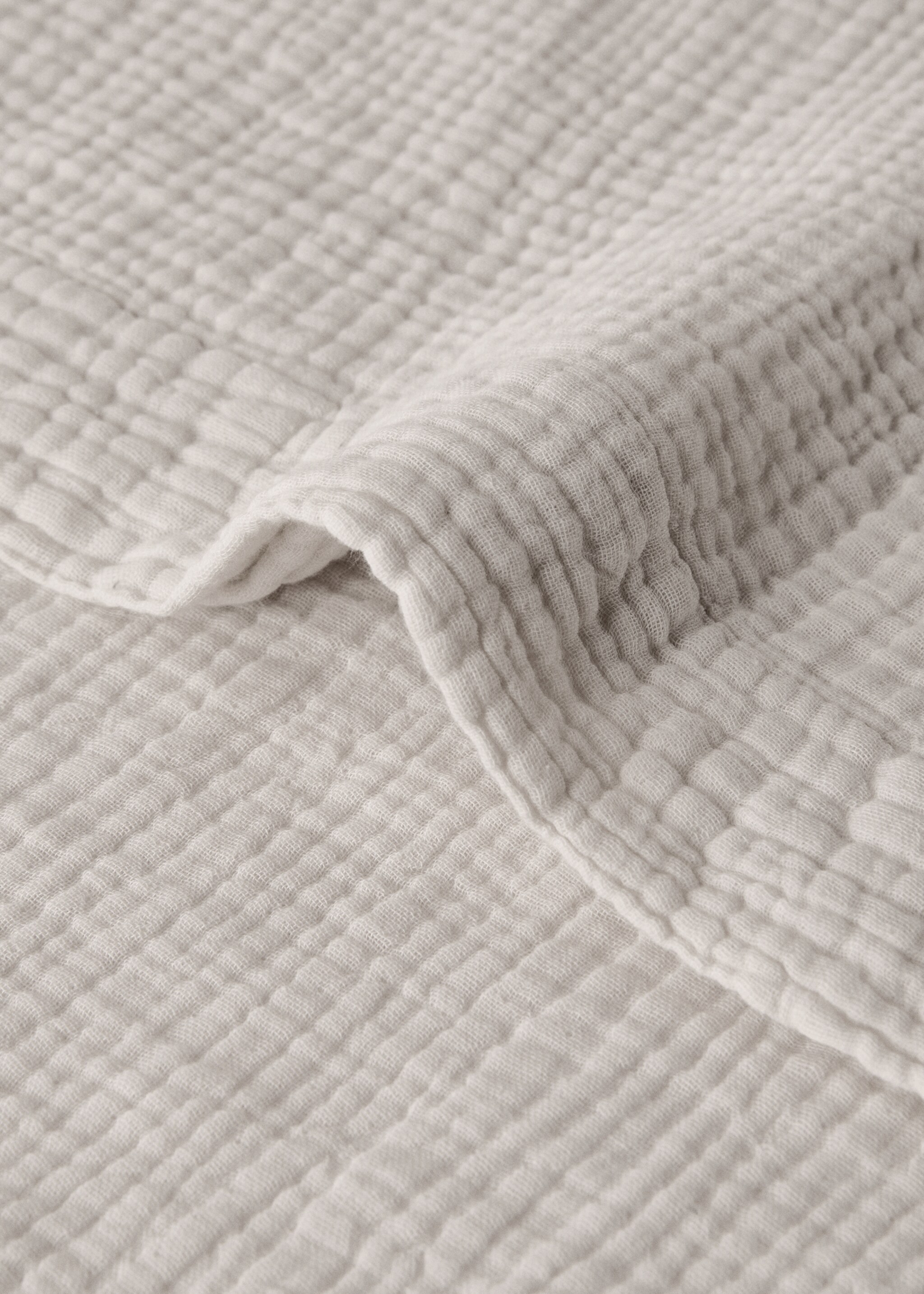 Cotton gauze pillowcase, 45x110 cm - Details of the article 2, Grey. Ref: 17033822-00.