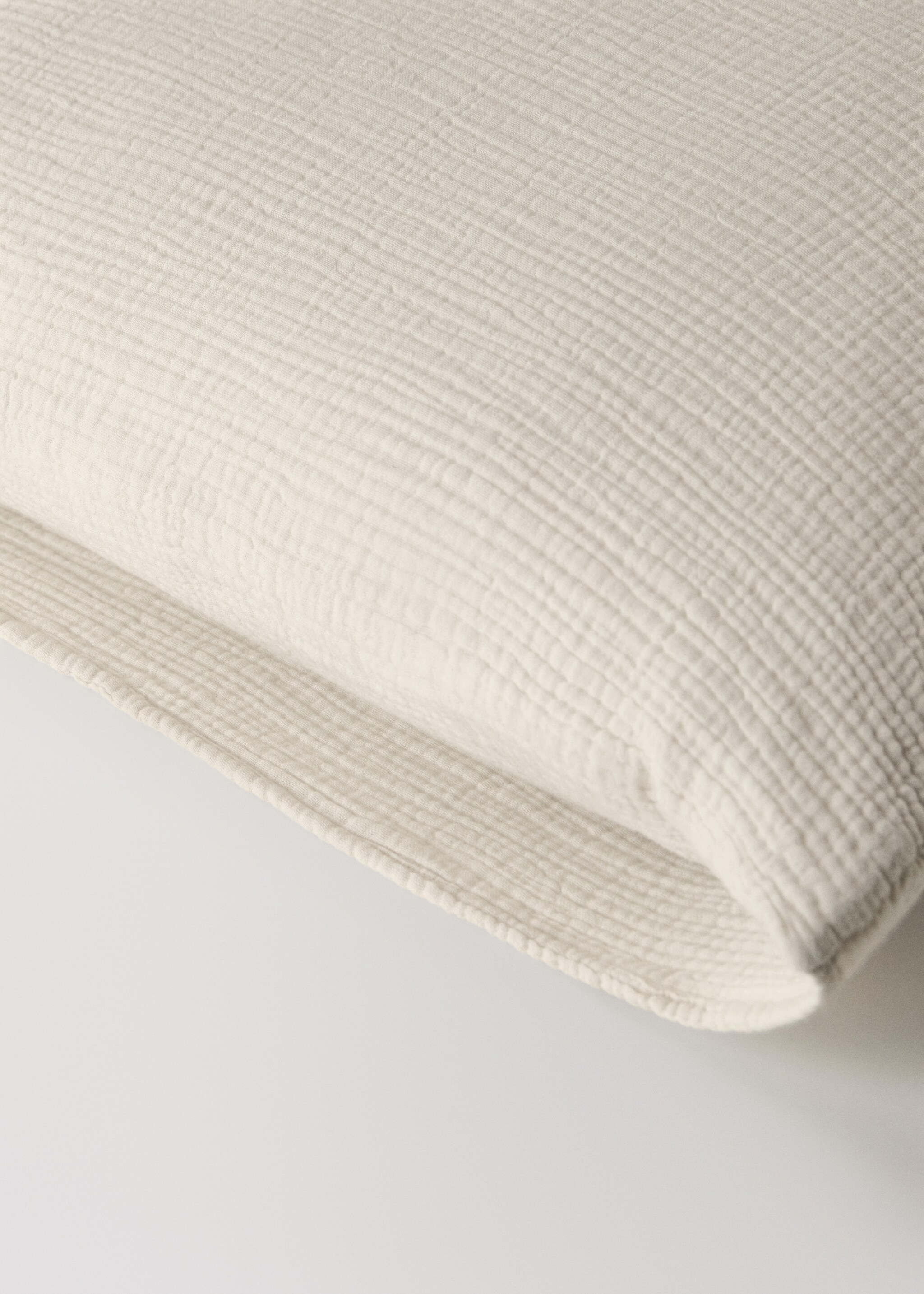 Cotton gauze pillow case 60x60m (Pack of 2) - Details of the article 2, Ivory White. Ref: 17033824-00.