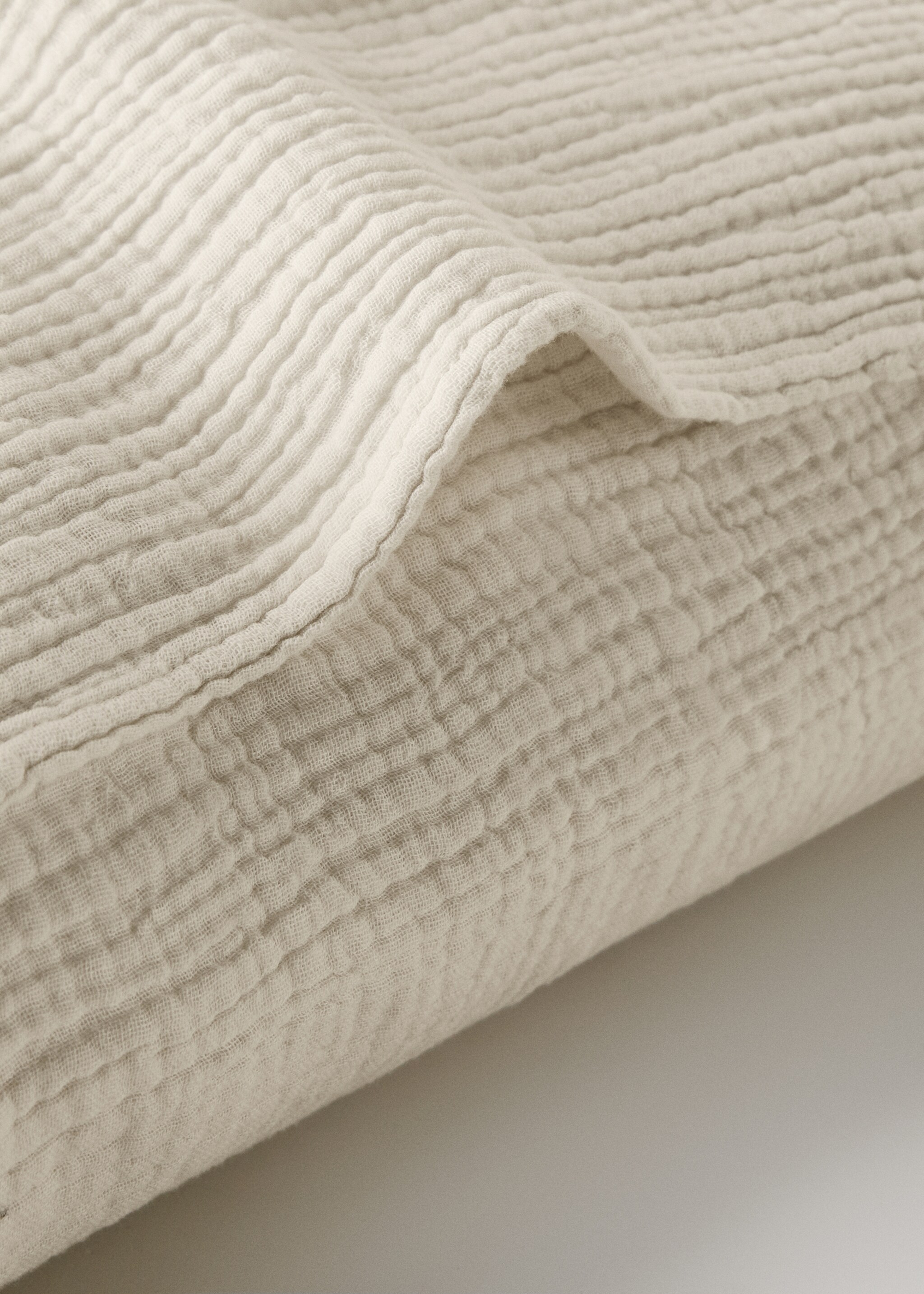 Cotton gauze pillow case 60x60m (Pack of 2) - Details of the article 3, Ivory White. Ref: 17033824-00.