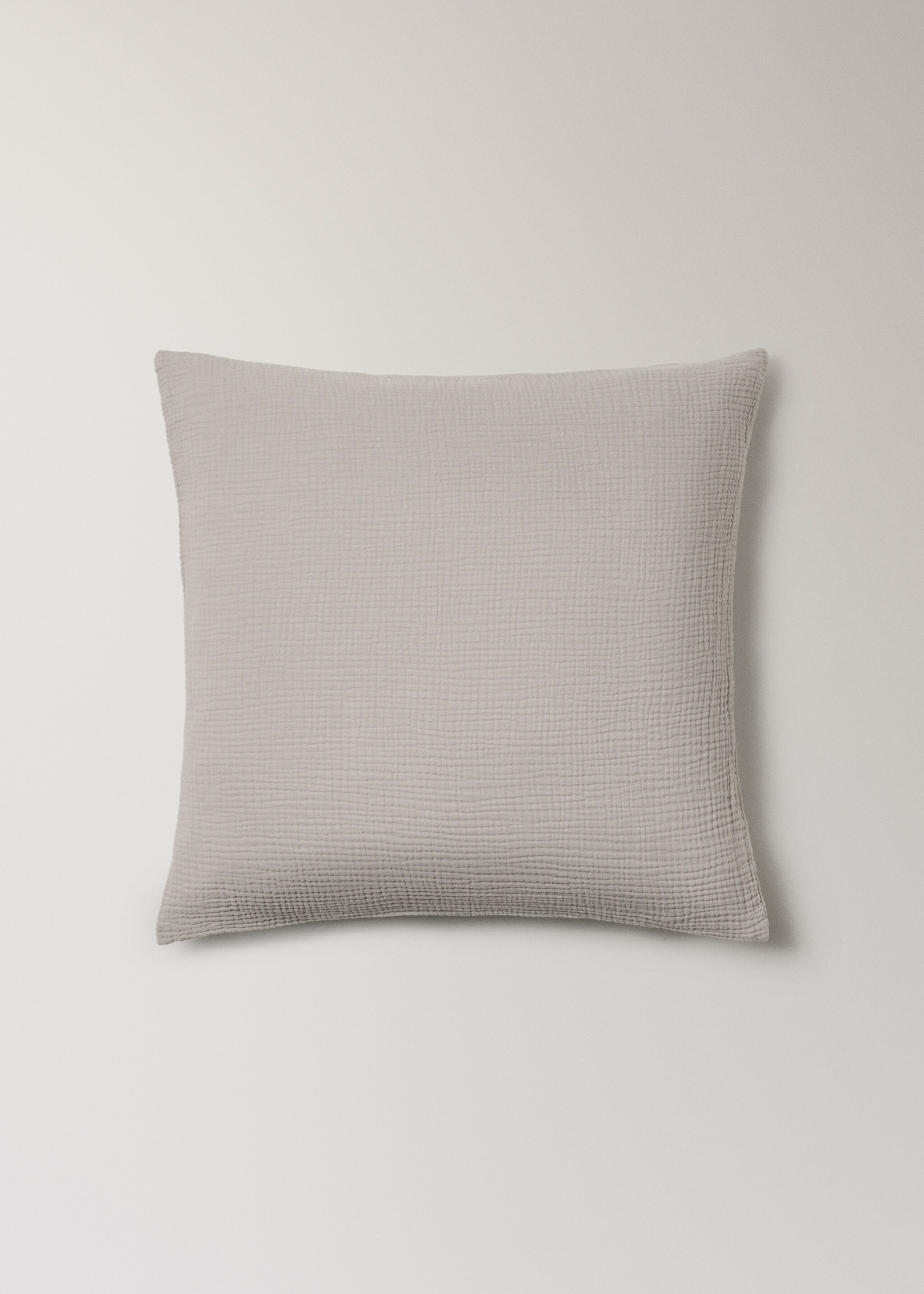 Two cotton gauze pillowcases, 60x60 cm - Article without model, Grey. Ref: 17033824-00.