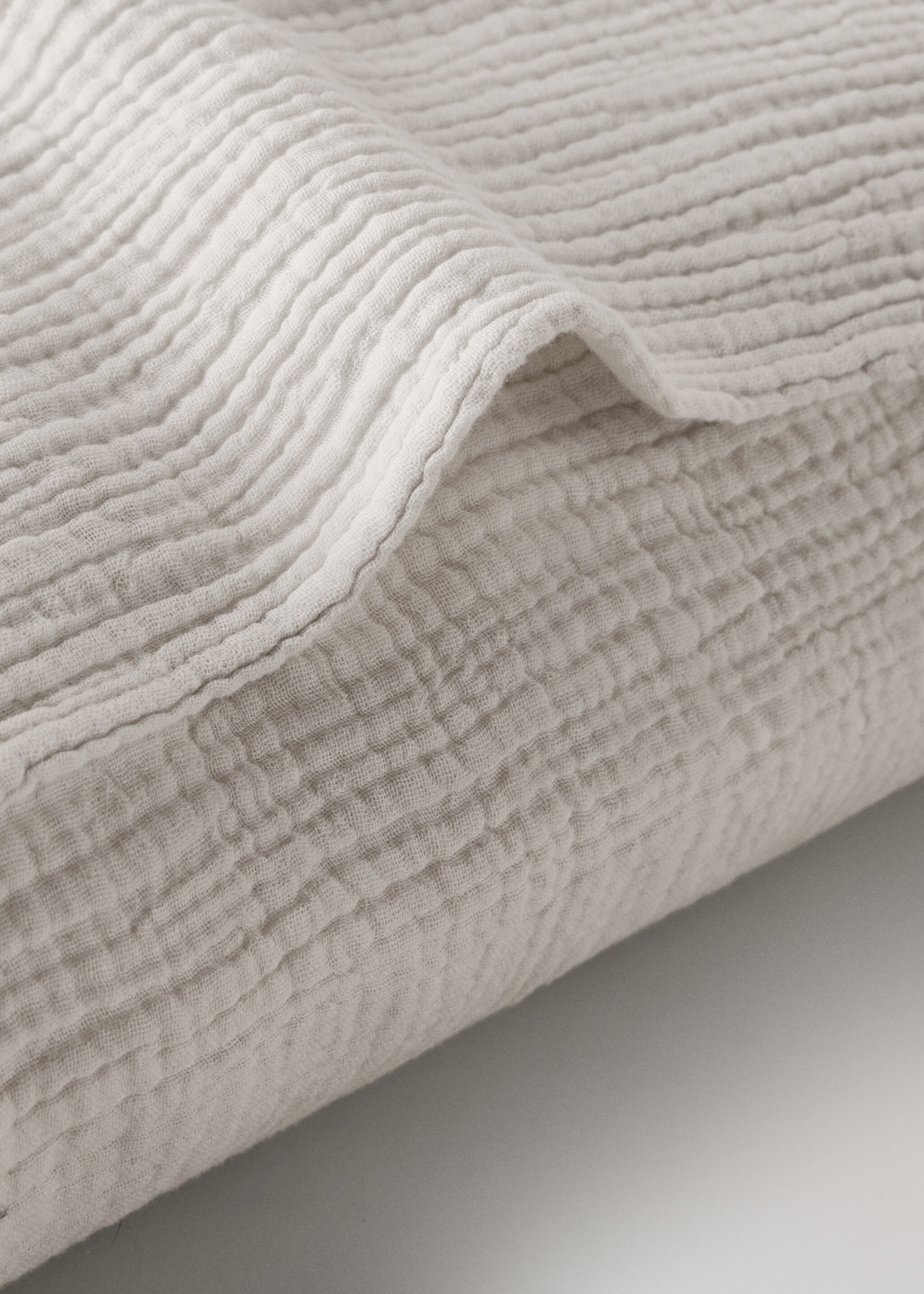 Two cotton gauze pillowcases, 60x60 cm - Details of the article 2, Grey. Ref: 17033824-00.