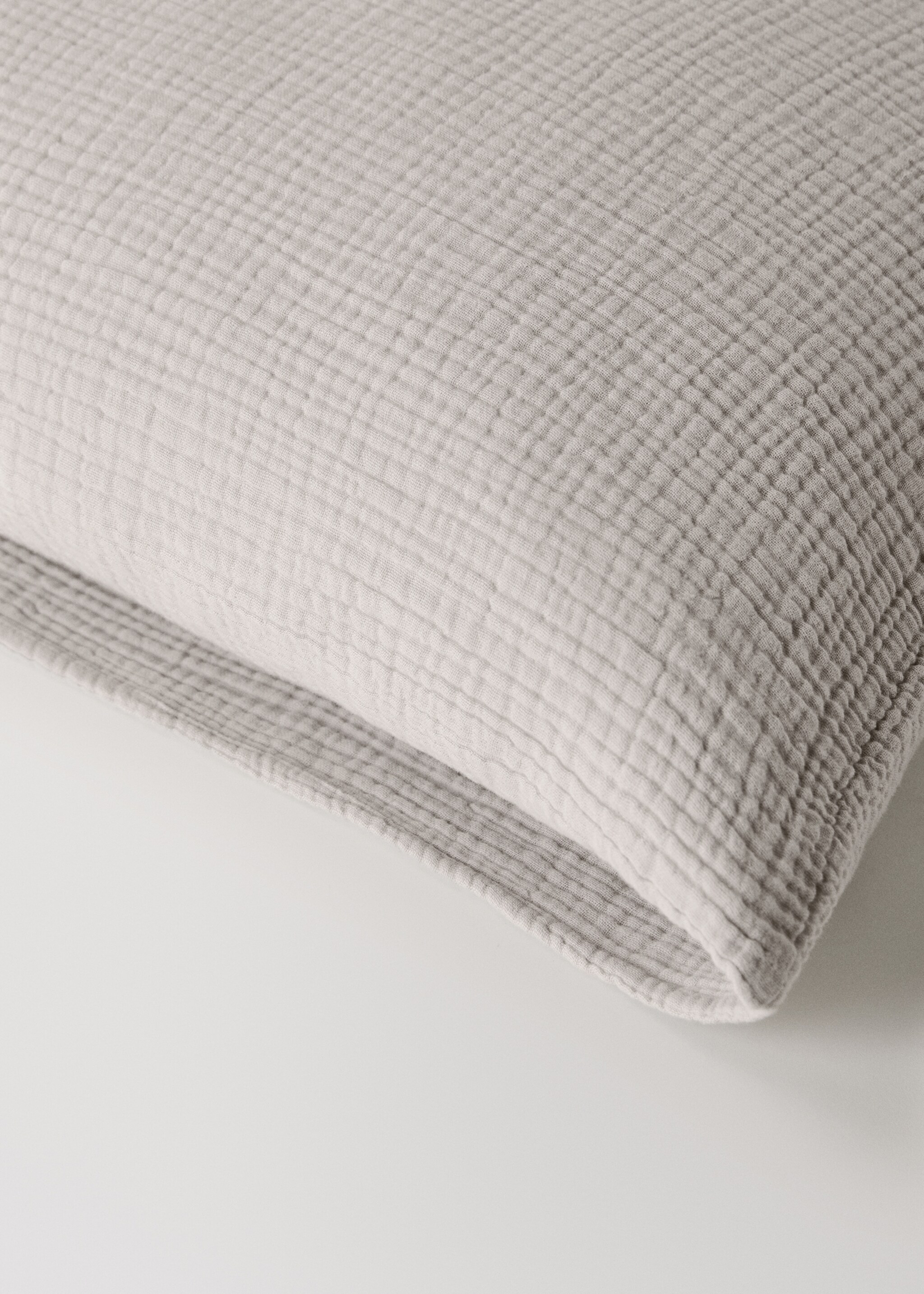 Two cotton gauze pillowcases, 60x60 cm - Details of the article 3, Grey. Ref: 17033824-00.