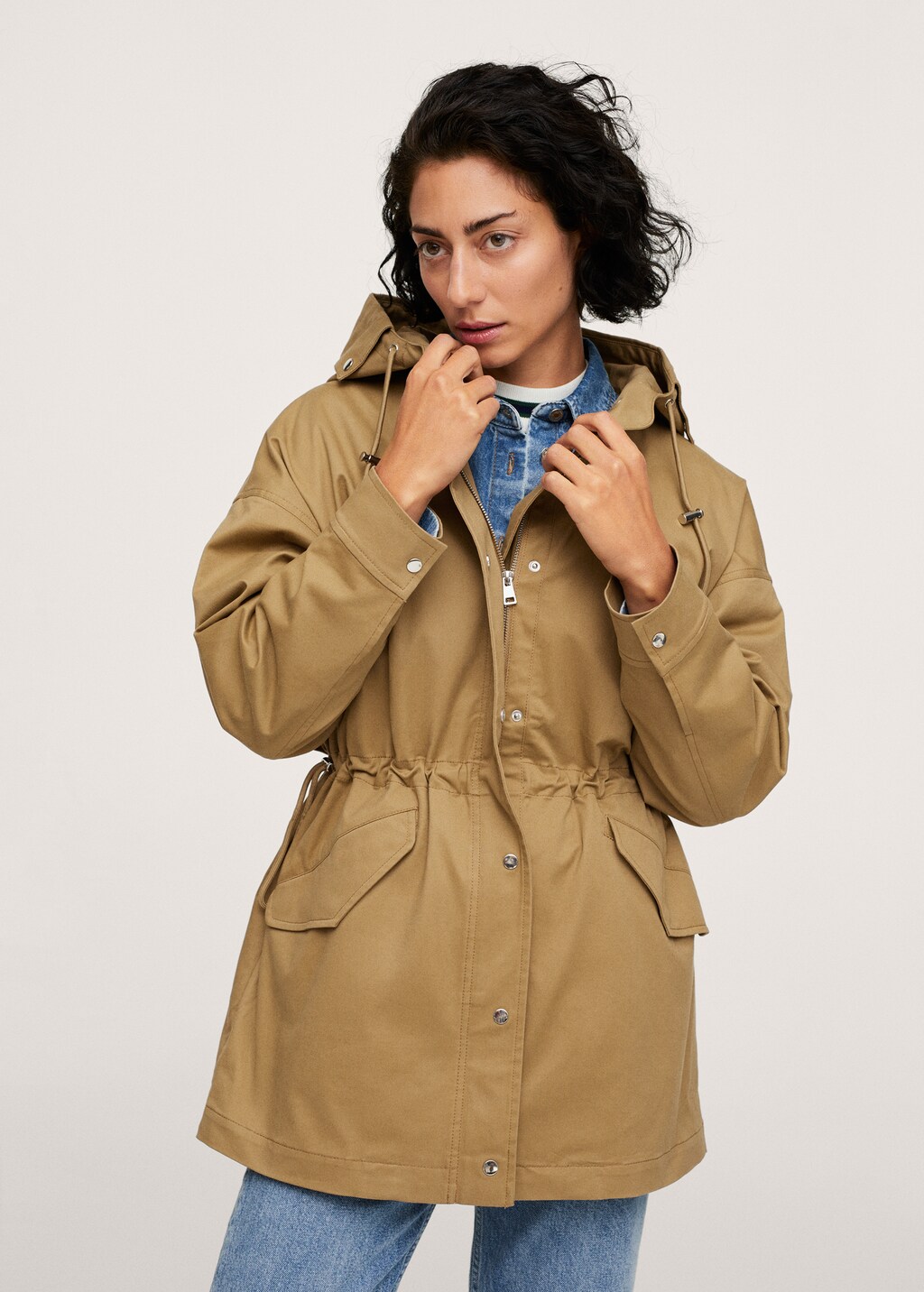 Hooded cotton parka