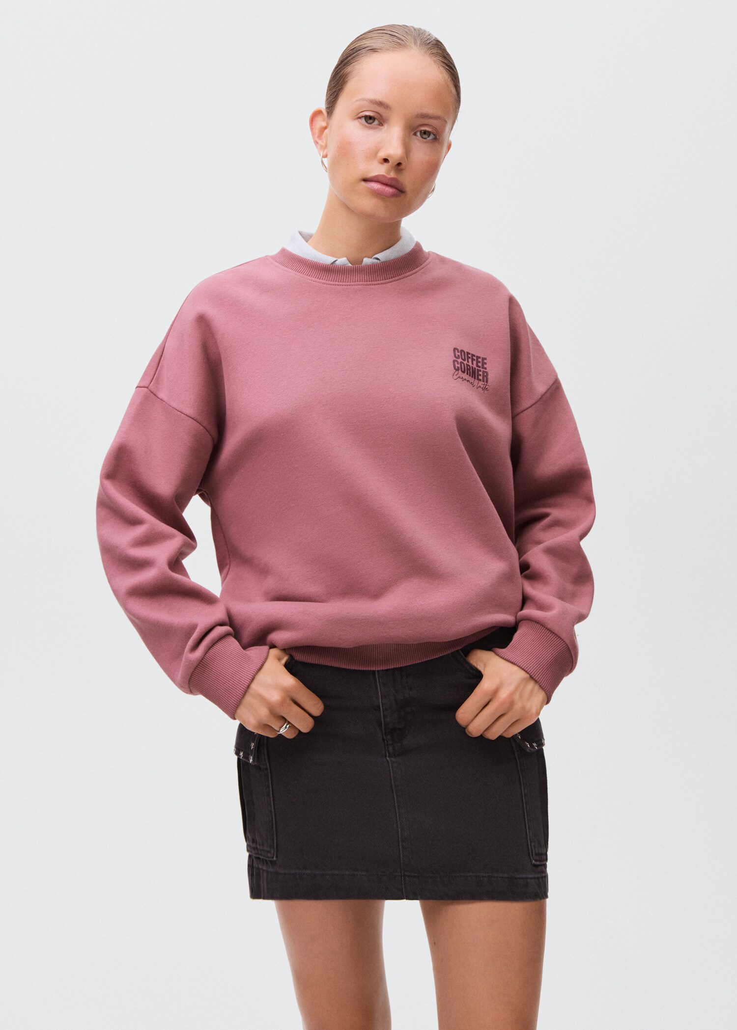 Printed cotton sweatshirt - Medium plane