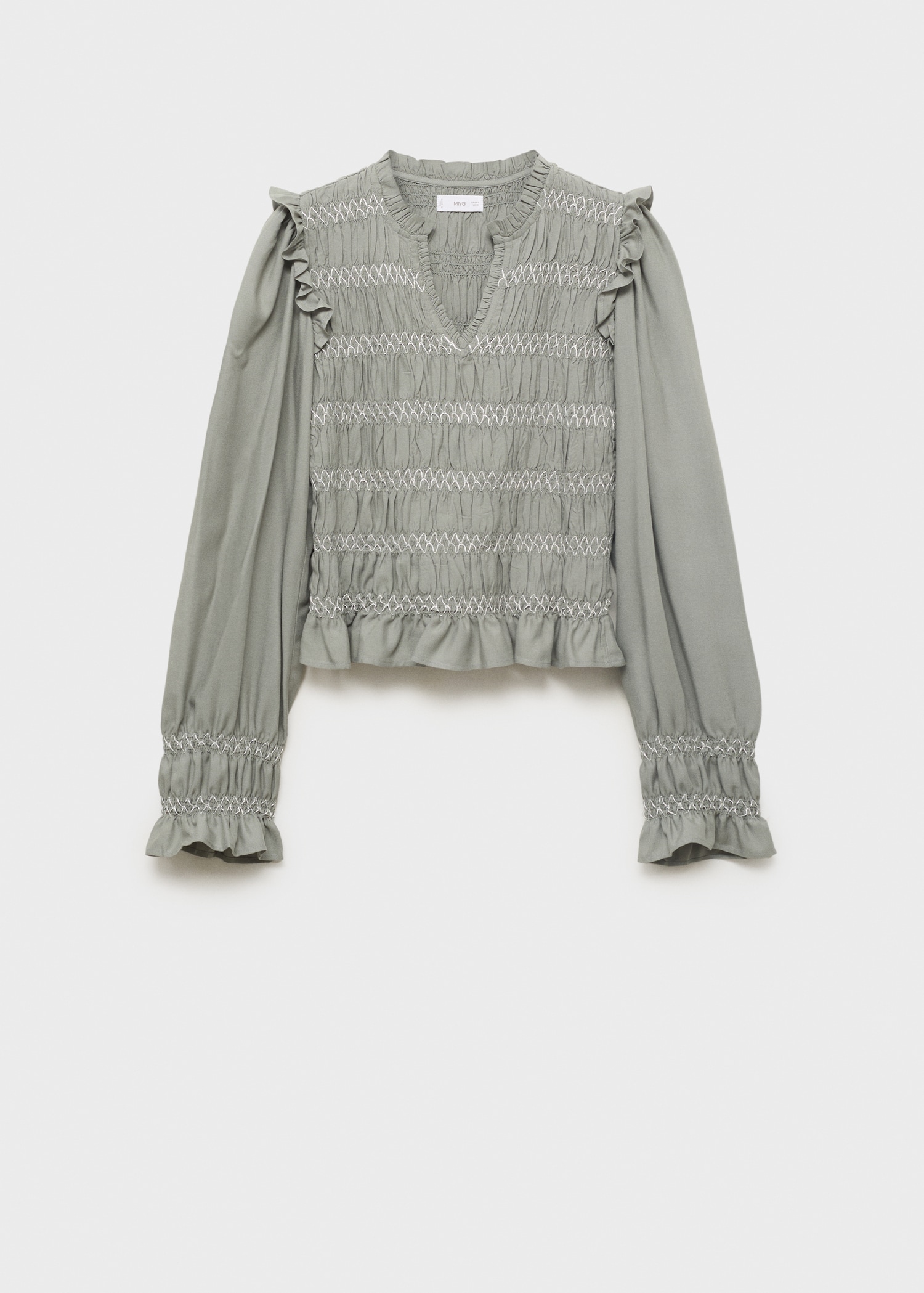 Ruffled blouse with embroidered details - Article without model