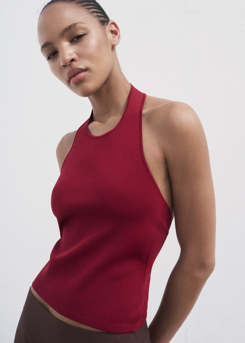 Knitted top with hoop detail