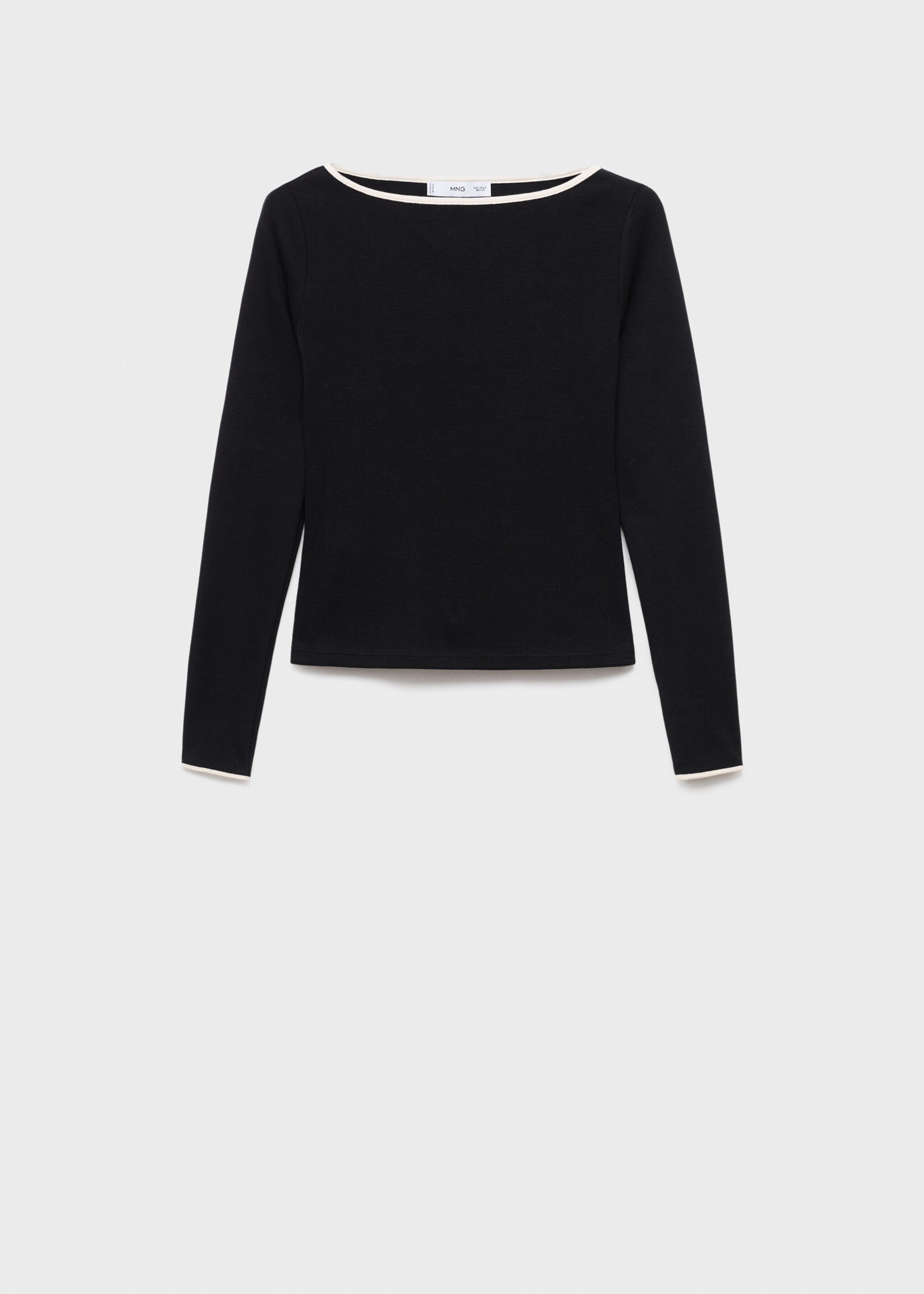 Cotton t-shirt with buttoned cuffs - Article without model, Black. Ref: 17034085-00.