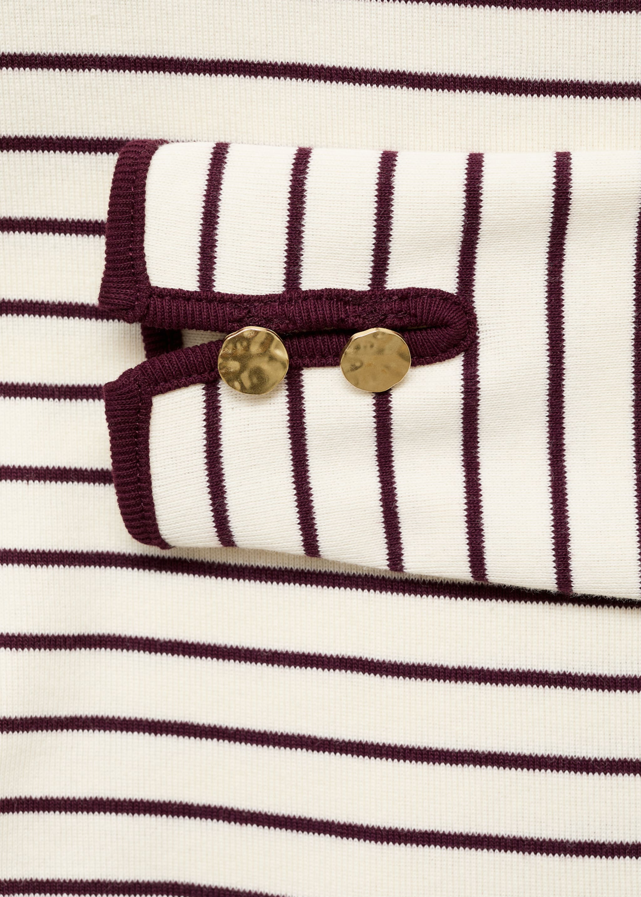 Maternity cotton buttoned cuffs t-shirt - Details of the article 0, Burgundy. Ref: 17034087-00.