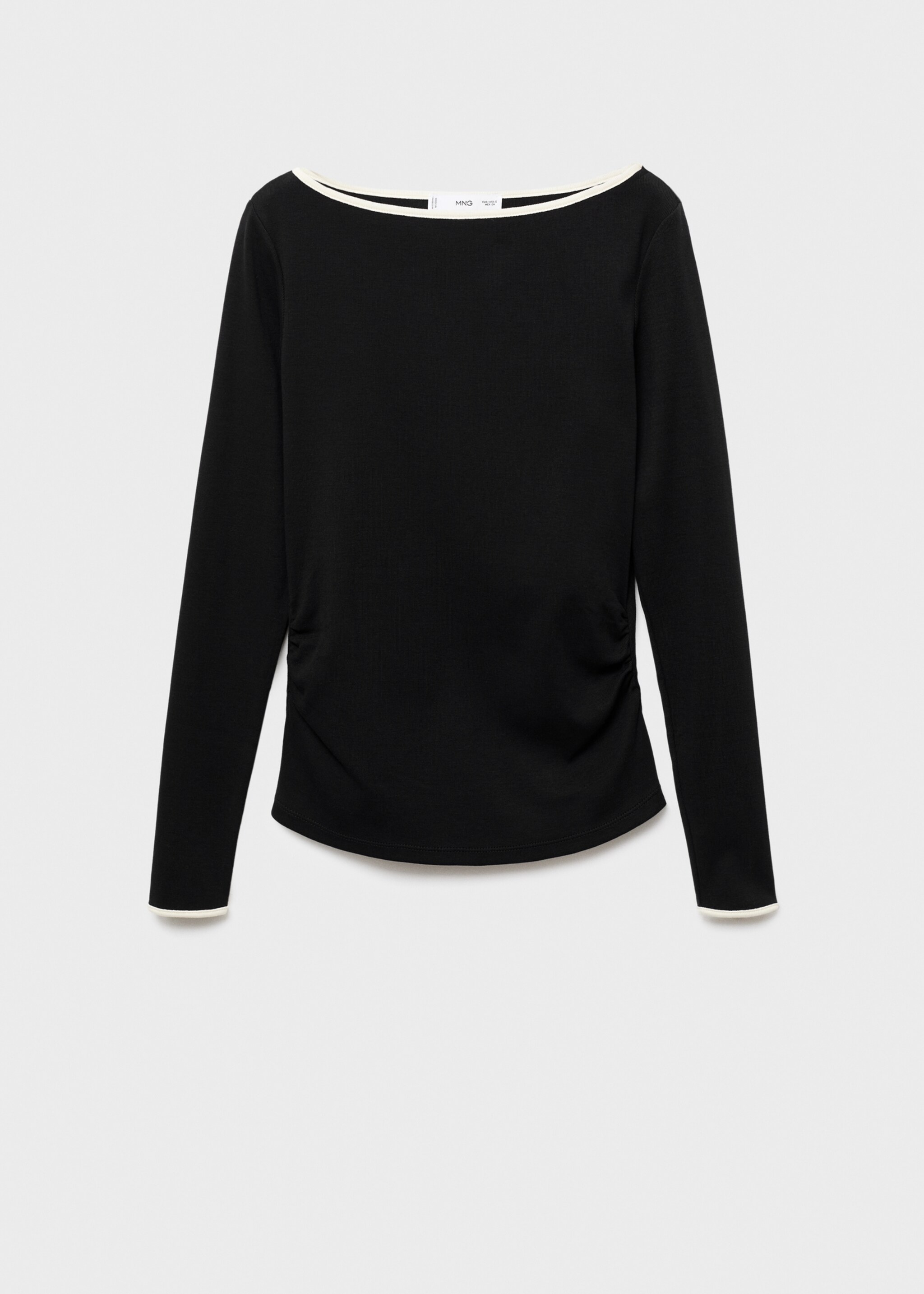 Maternity cotton buttoned cuffs t-shirt - Article without model, Black. Ref: 17034087-00.