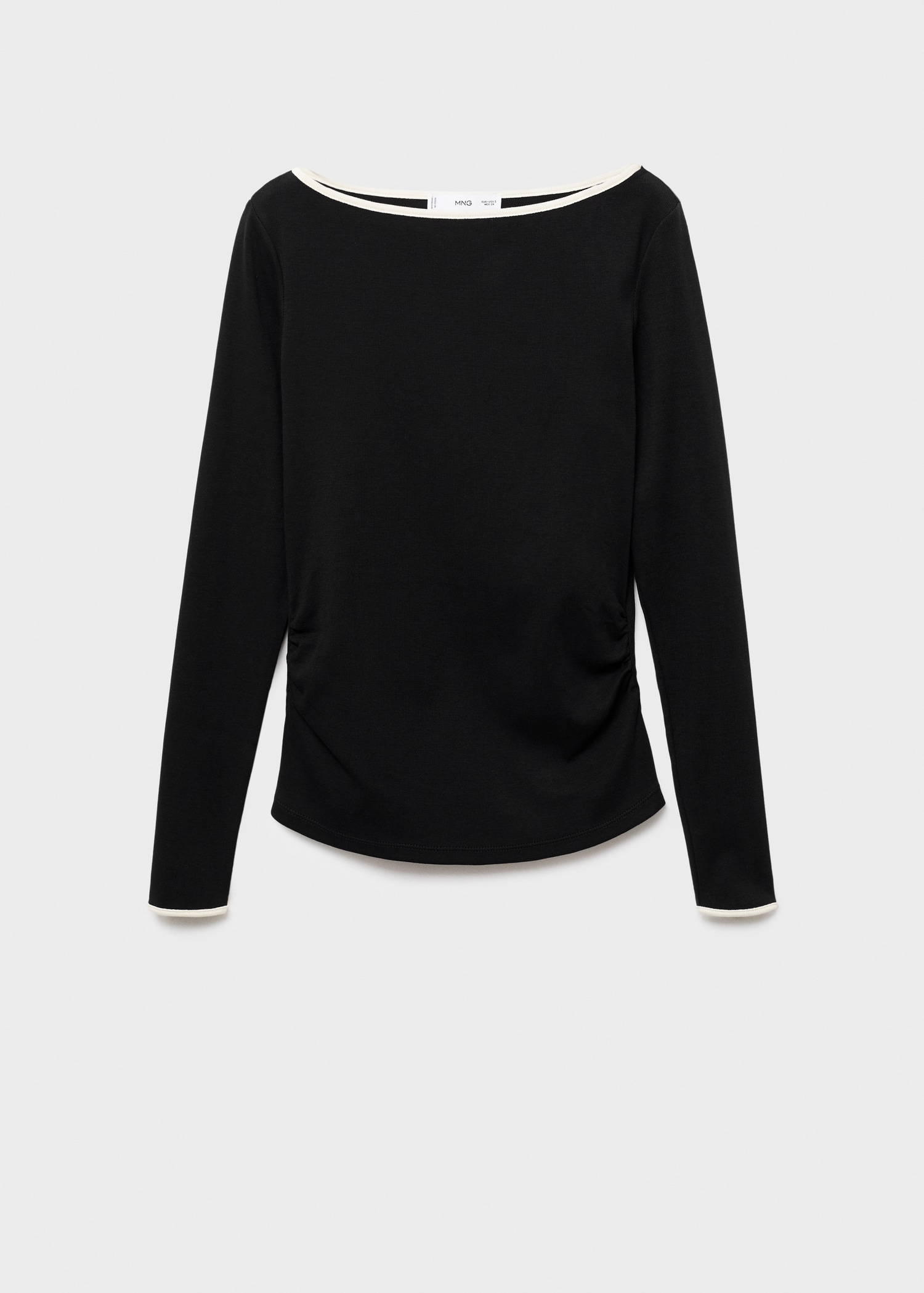 Cotton maternity T-shirt with buttoned cuffs - Article without model