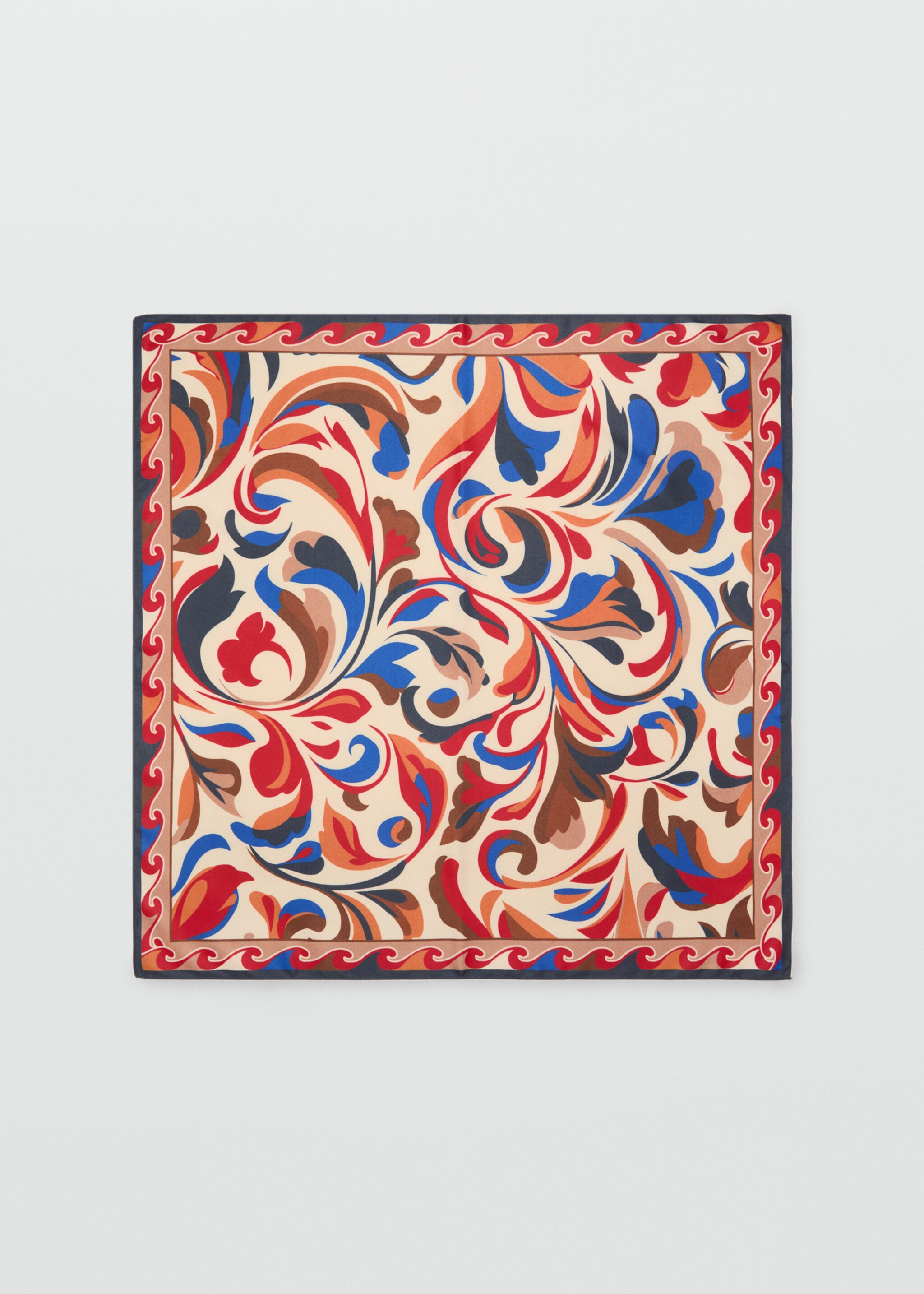 Lenço acetinado com estampado abstrato - Artigo sem modelo