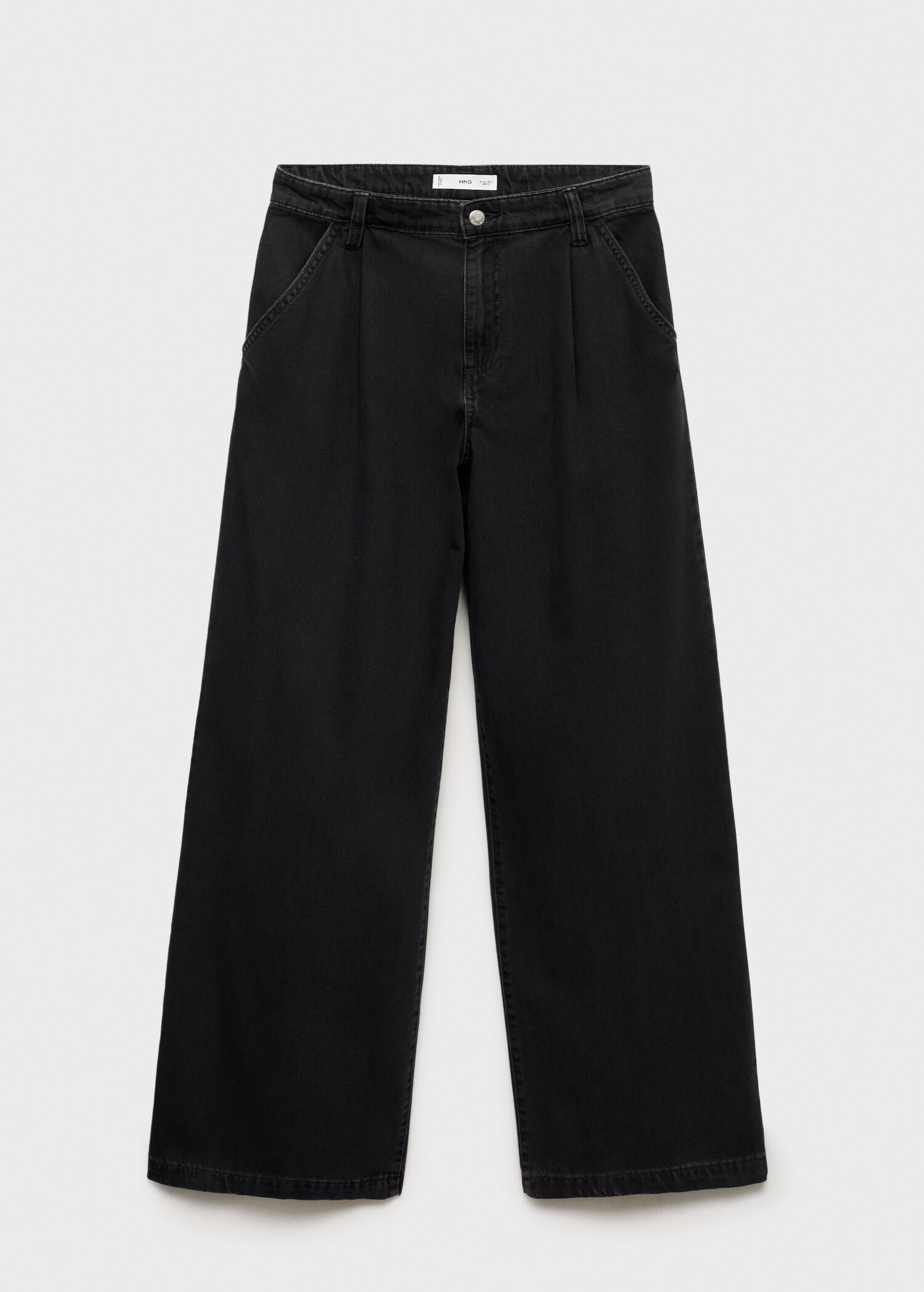 Wide-leg pleated jeans - Article without model