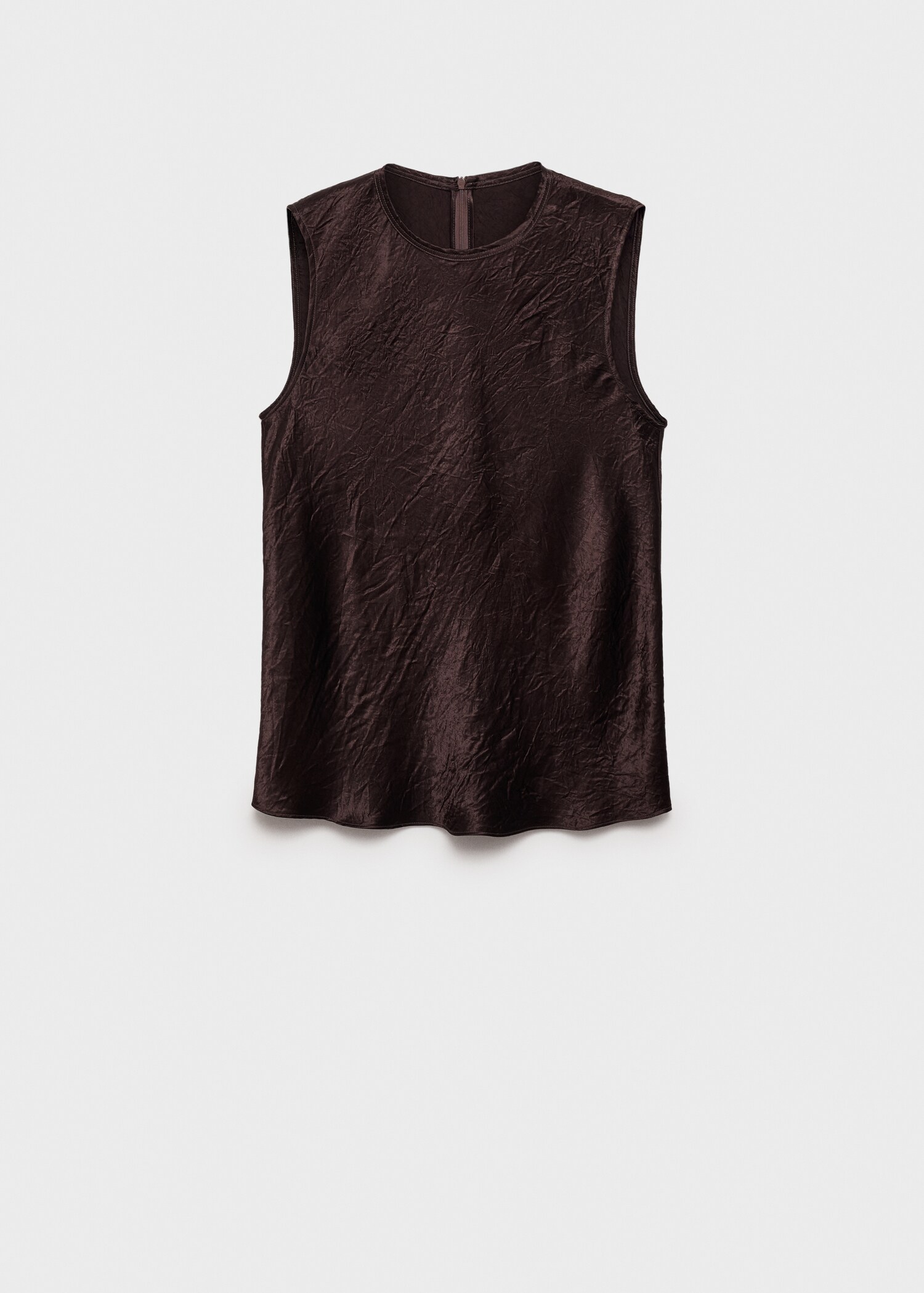 Crinkle-effect satin blouse - Article without model