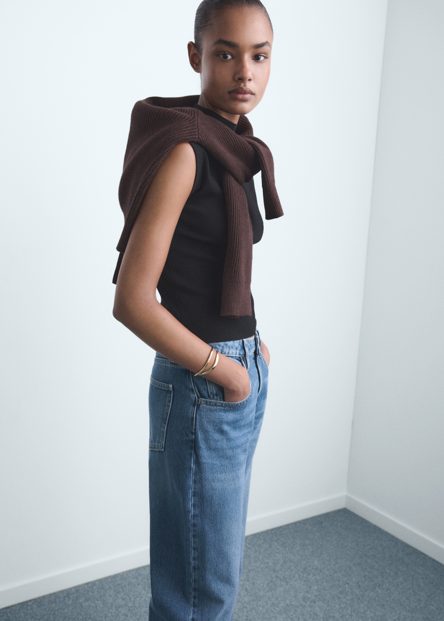 Jean balloon taille haute - Femme | MANGO France (La Réunion)