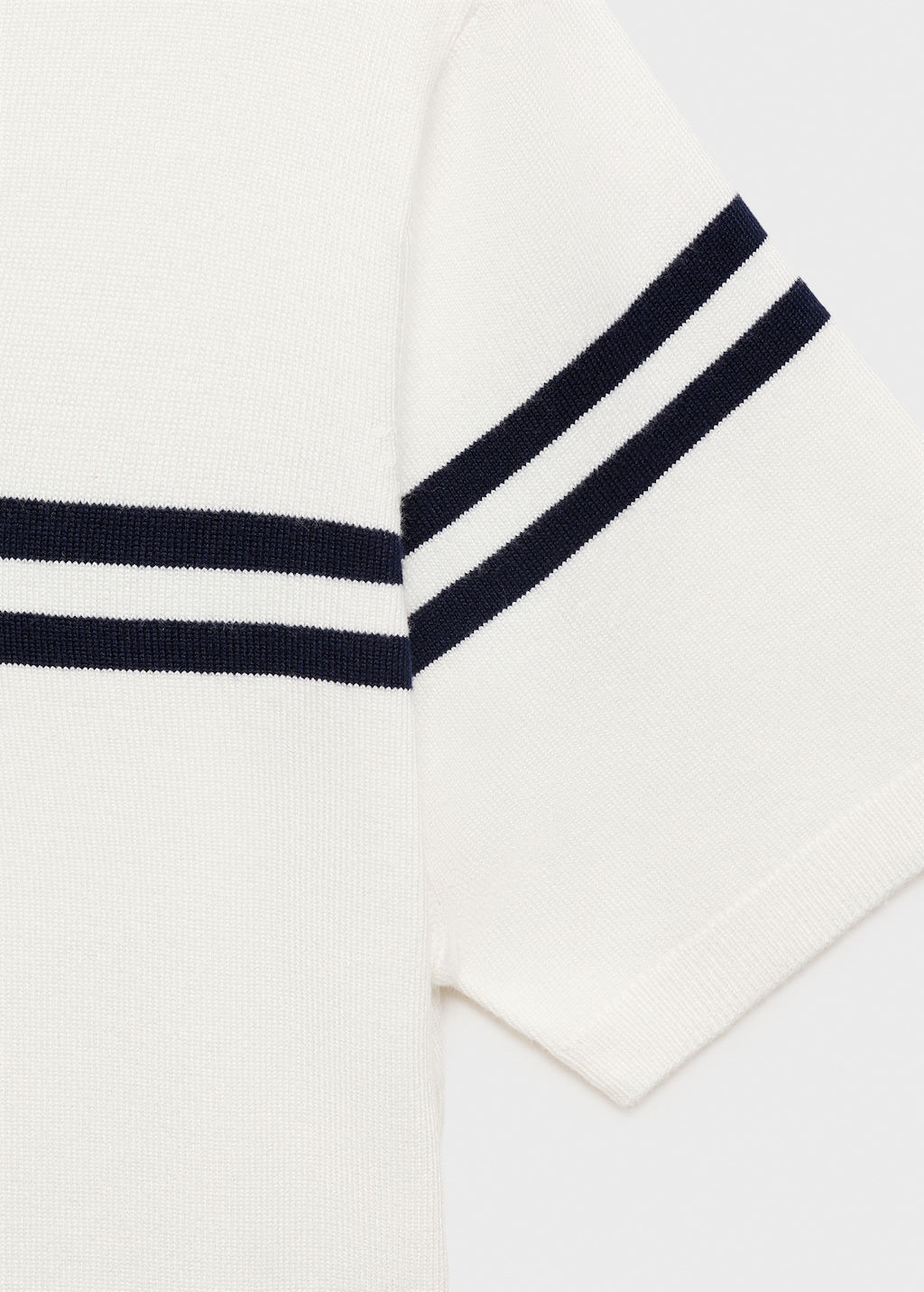 Striped short-sleeved sweater